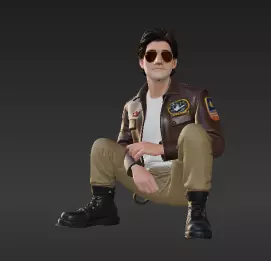 39 - Danger Zone Pilot with Aviator Sunglasses - High 3D print model_2