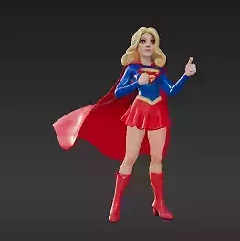 27 - Dynamic Super Girl Statue - Iconic Red Blue Suit
