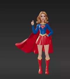 25 - Super Flying Heroine Figure - Classic Comic Style 3D print model_2