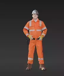 24 - Railway Construction Worker Figure - Realistic Saf