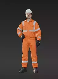 23 - Modern Railroad Trackside Staff - 3D Printable Fig