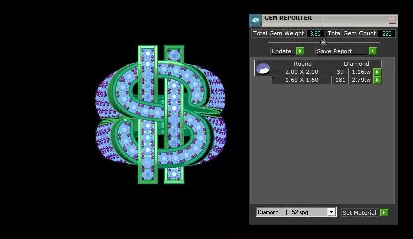 DOLLAR RING  3D print model_4