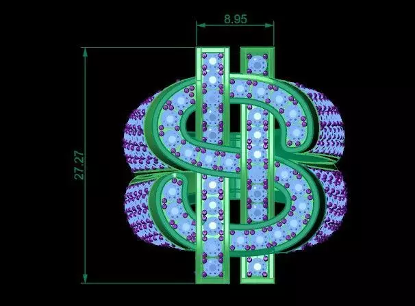 DOLLAR RING  3D print model_5