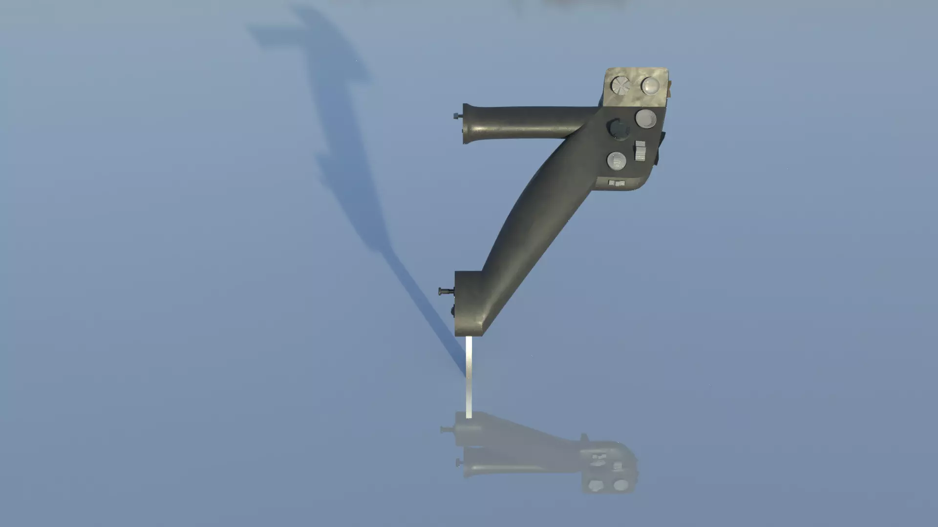 Throttle grip for fighter jet 3D model_1