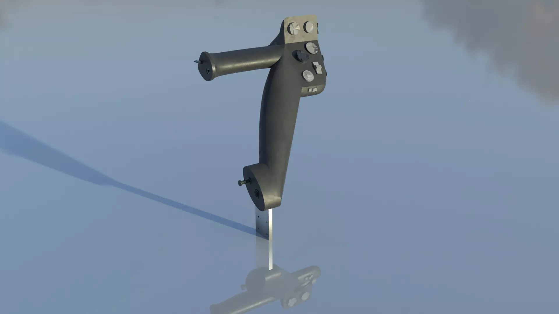 Throttle grip for fighter jet 3D model_0