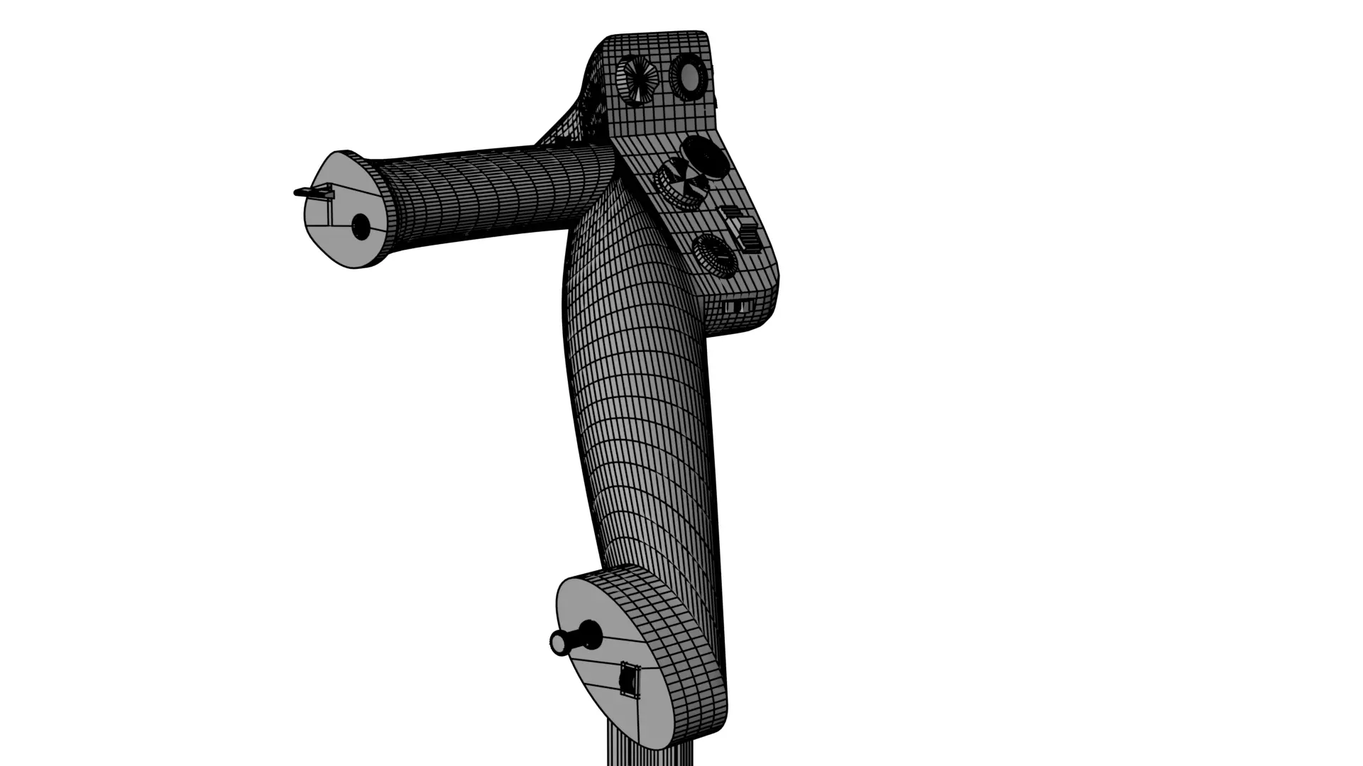 Throttle grip for fighter jet 3D model_20