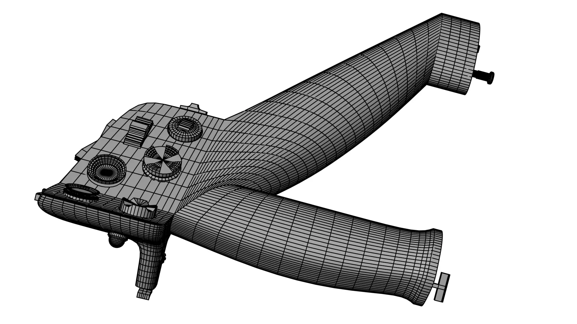 Throttle grip for fighter jet 3D model_19