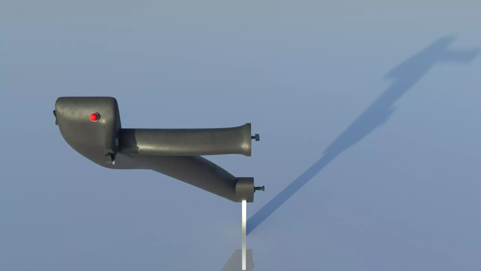 Throttle grip for fighter jet 3D model_4