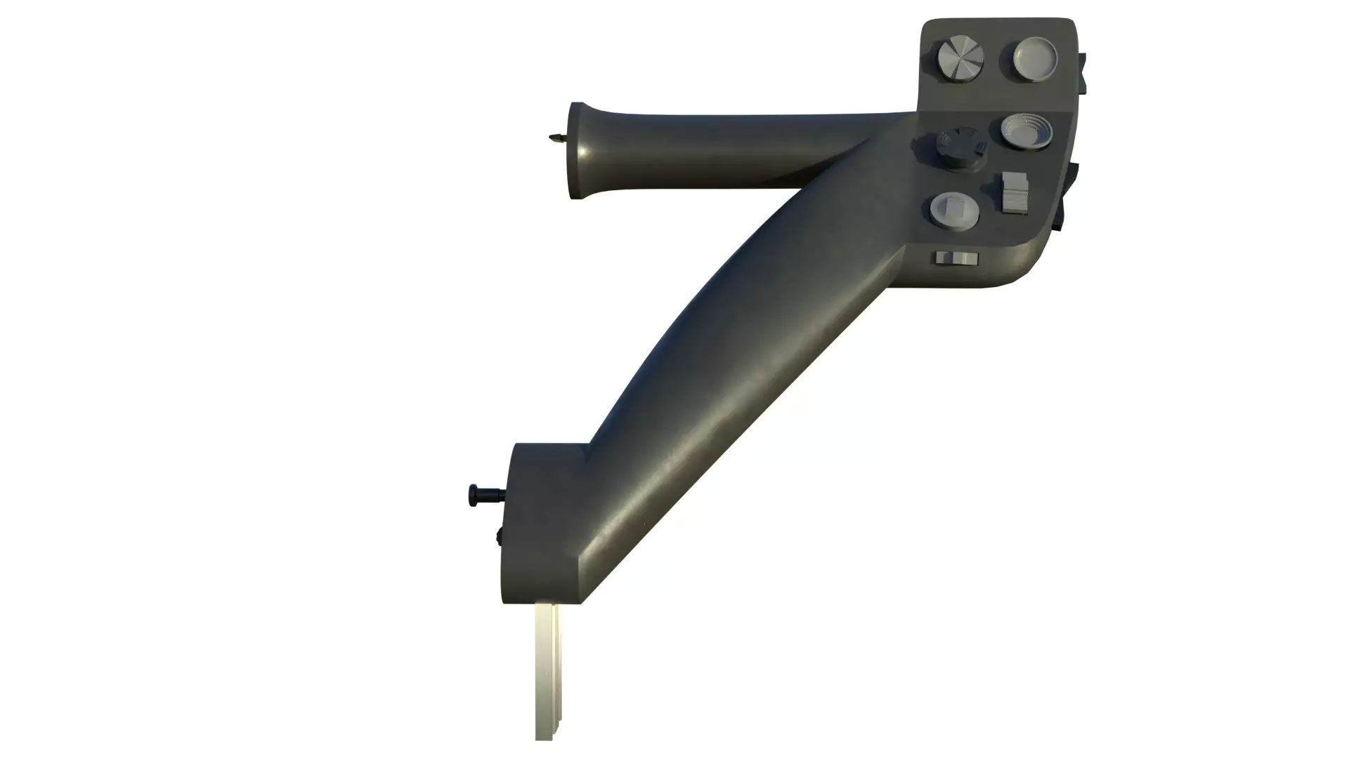 Throttle grip for fighter jet 3D model_7