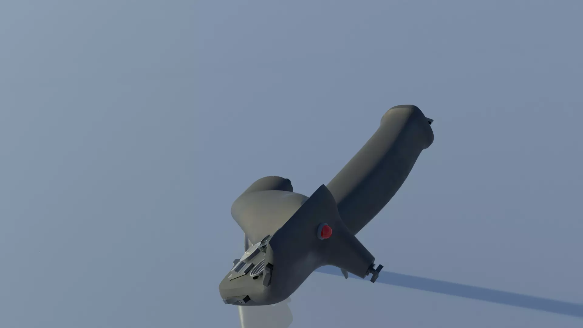 Throttle grip for fighter jet 3D model_3