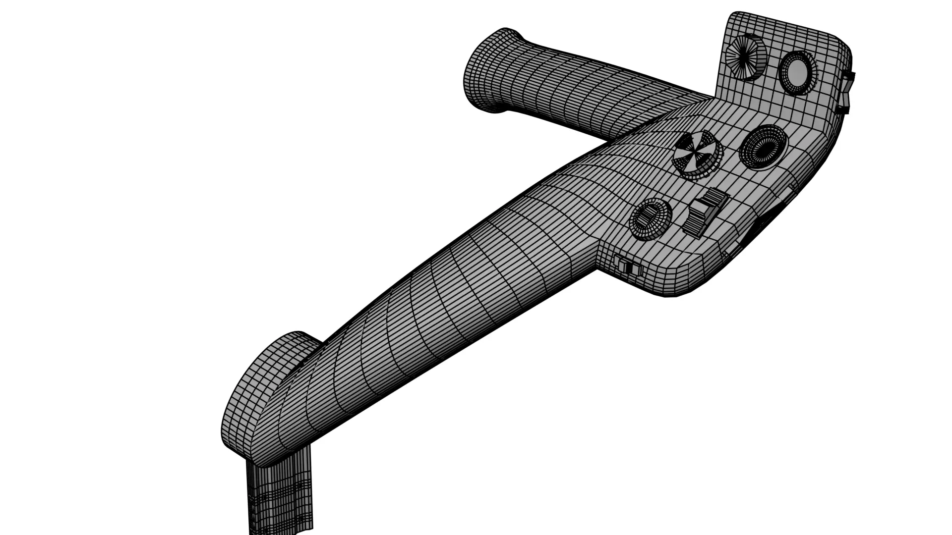 Throttle grip for fighter jet 3D model_17