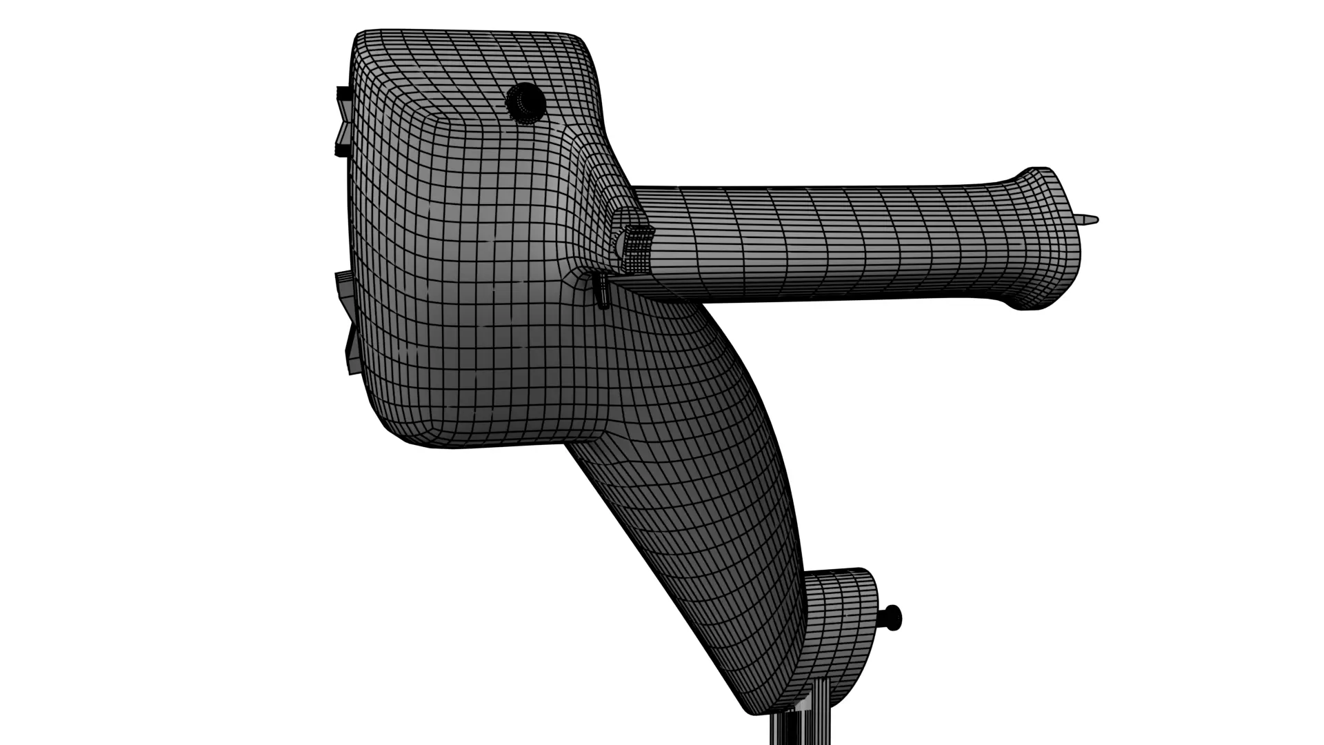 Throttle grip for fighter jet 3D model_18