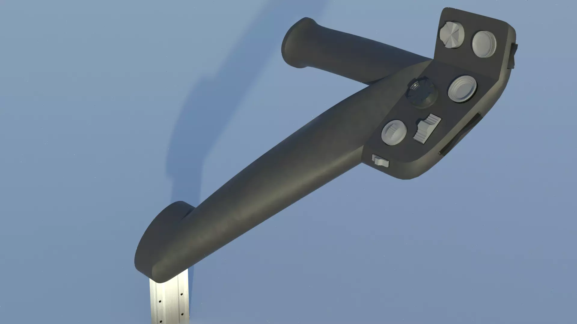 Throttle grip for fighter jet 3D model_8