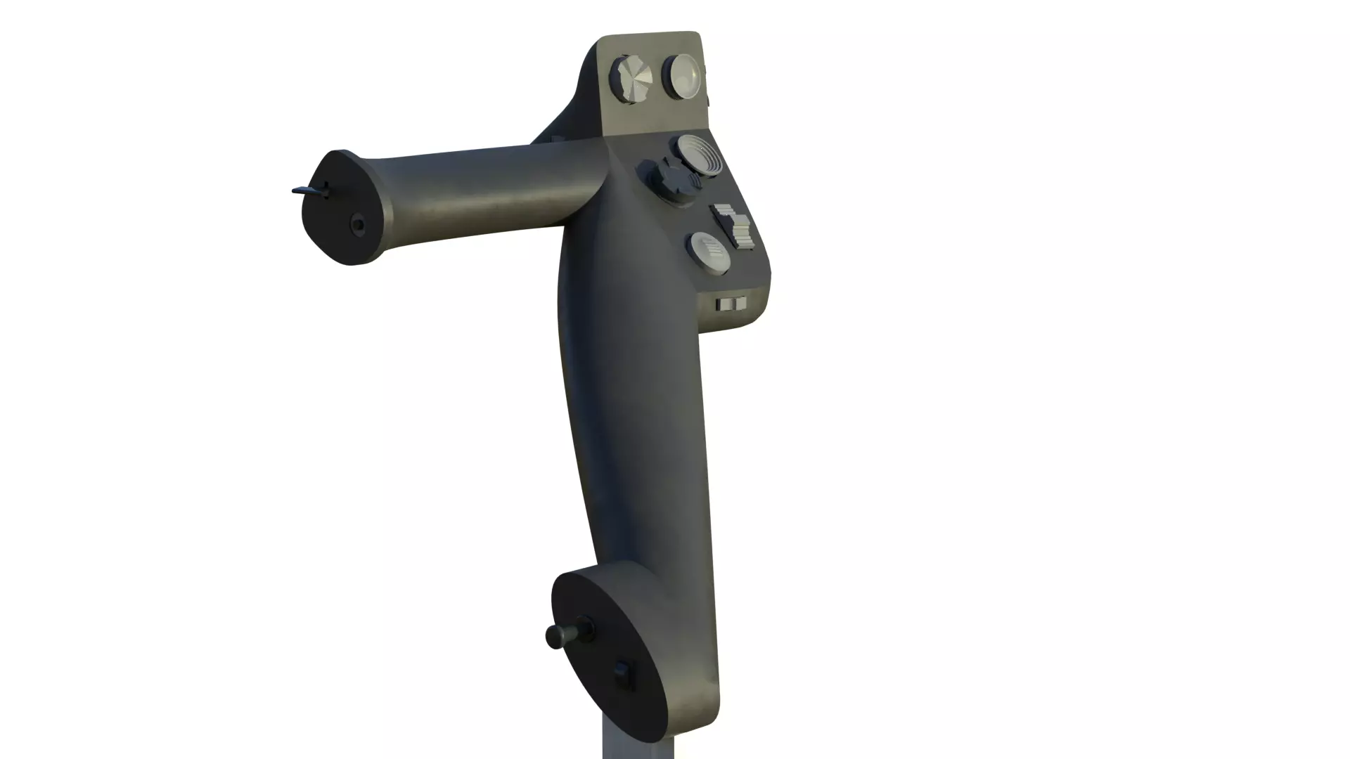 Throttle grip for fighter jet 3D model_12