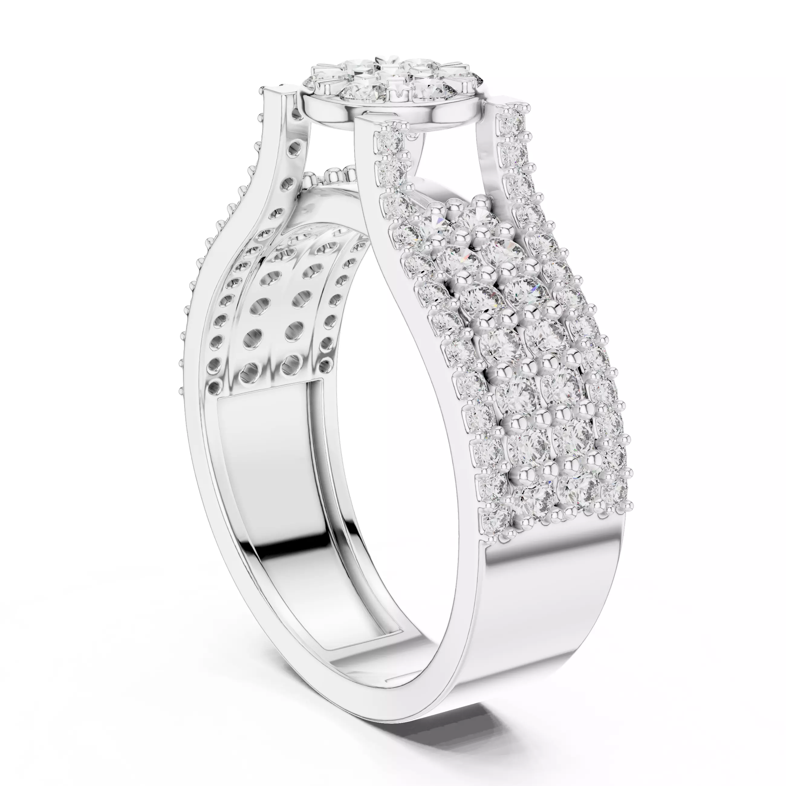 Diamond Ring 3dm stl renders animation videos details 3D print model_6