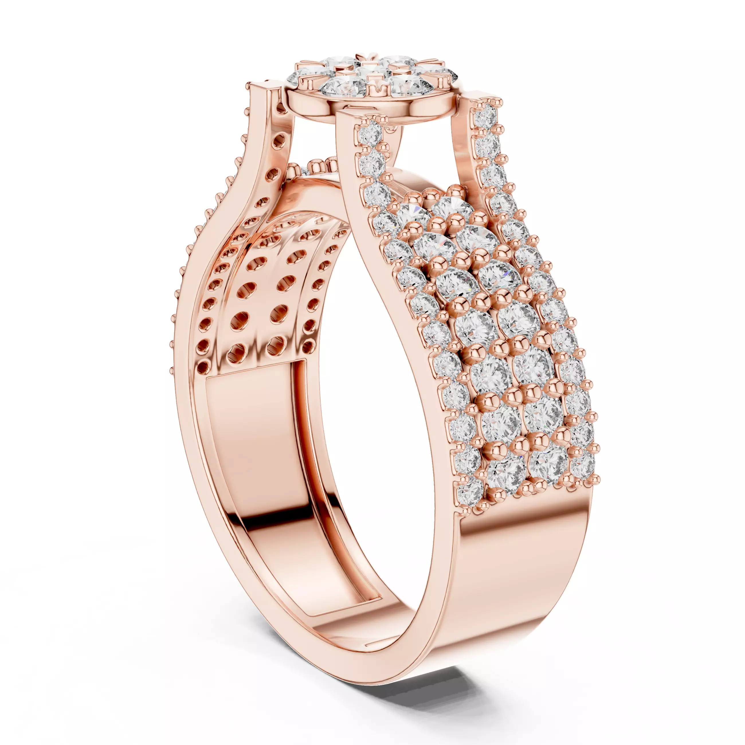 Diamond Ring 3dm stl renders animation videos details 3D print model_3