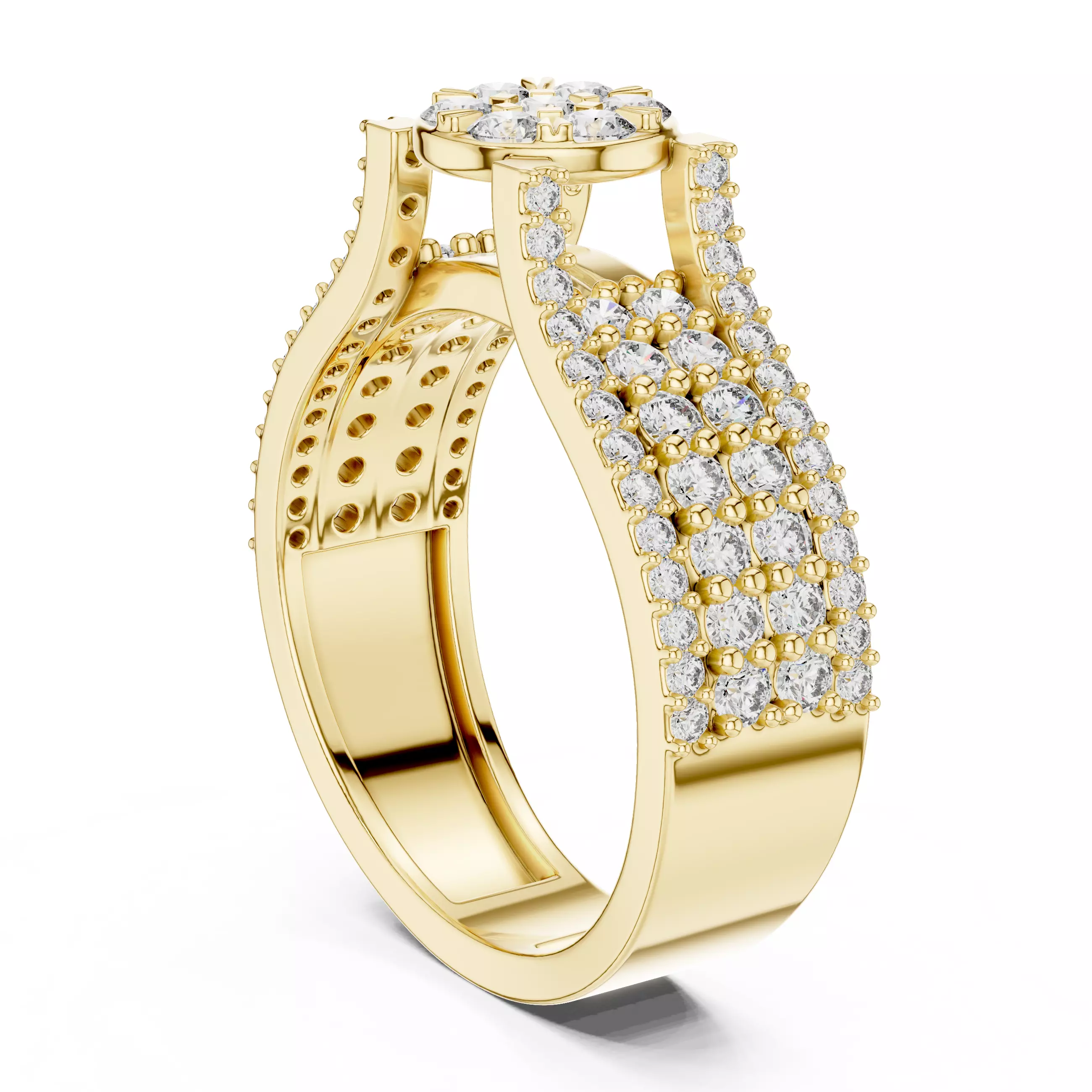 Diamond Ring 3dm stl renders animation videos details 3D print model_10