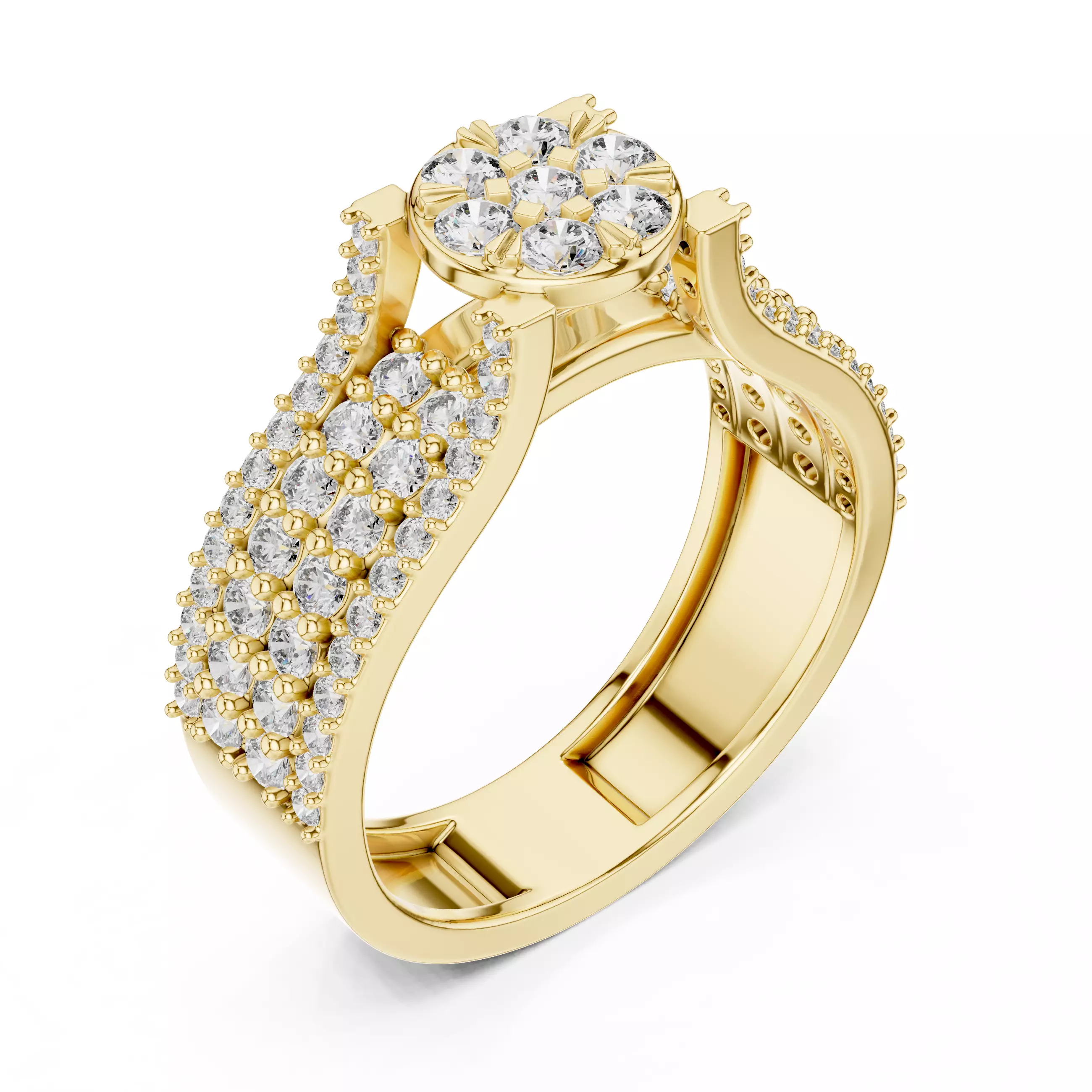 Diamond Ring 3dm stl renders animation videos details 3D print model_11