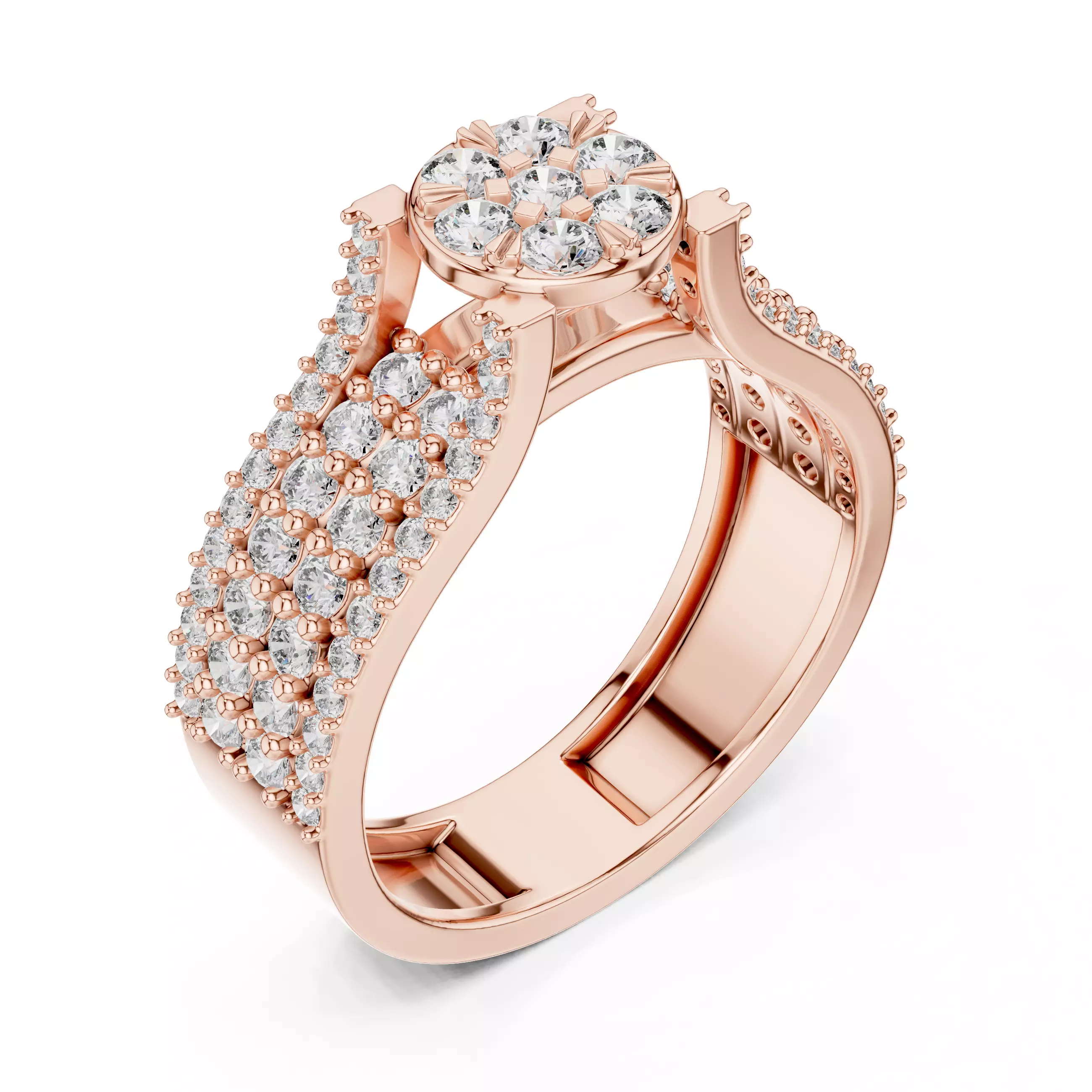 Diamond Ring 3dm stl renders animation videos details 3D print model_4