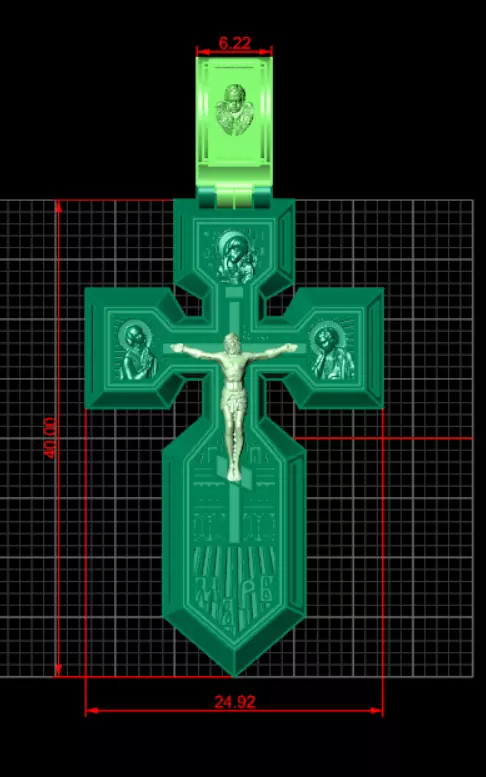 Orthodox christian cross od97 3D print model_8