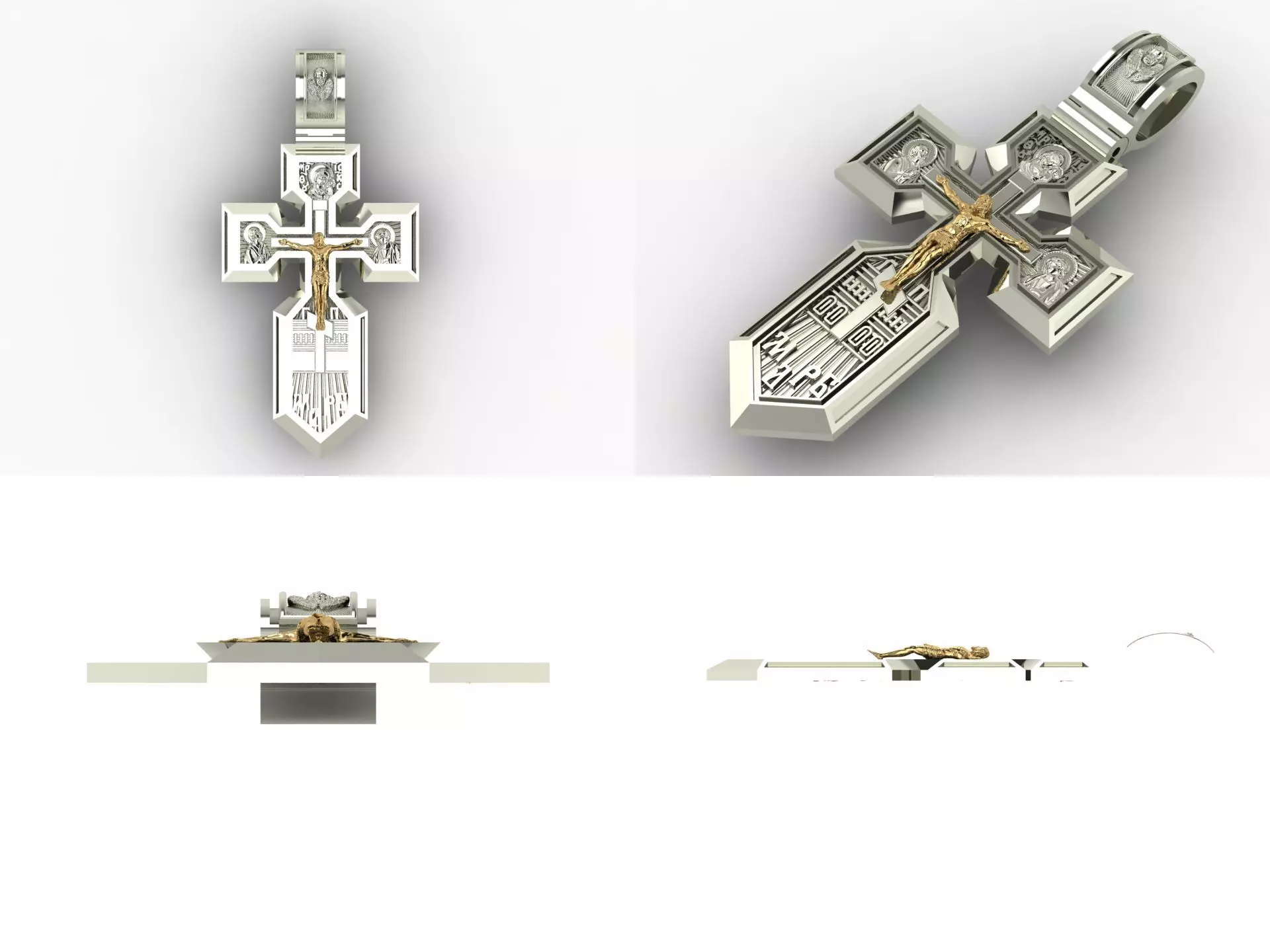 Orthodox christian cross od97 3D print model_5