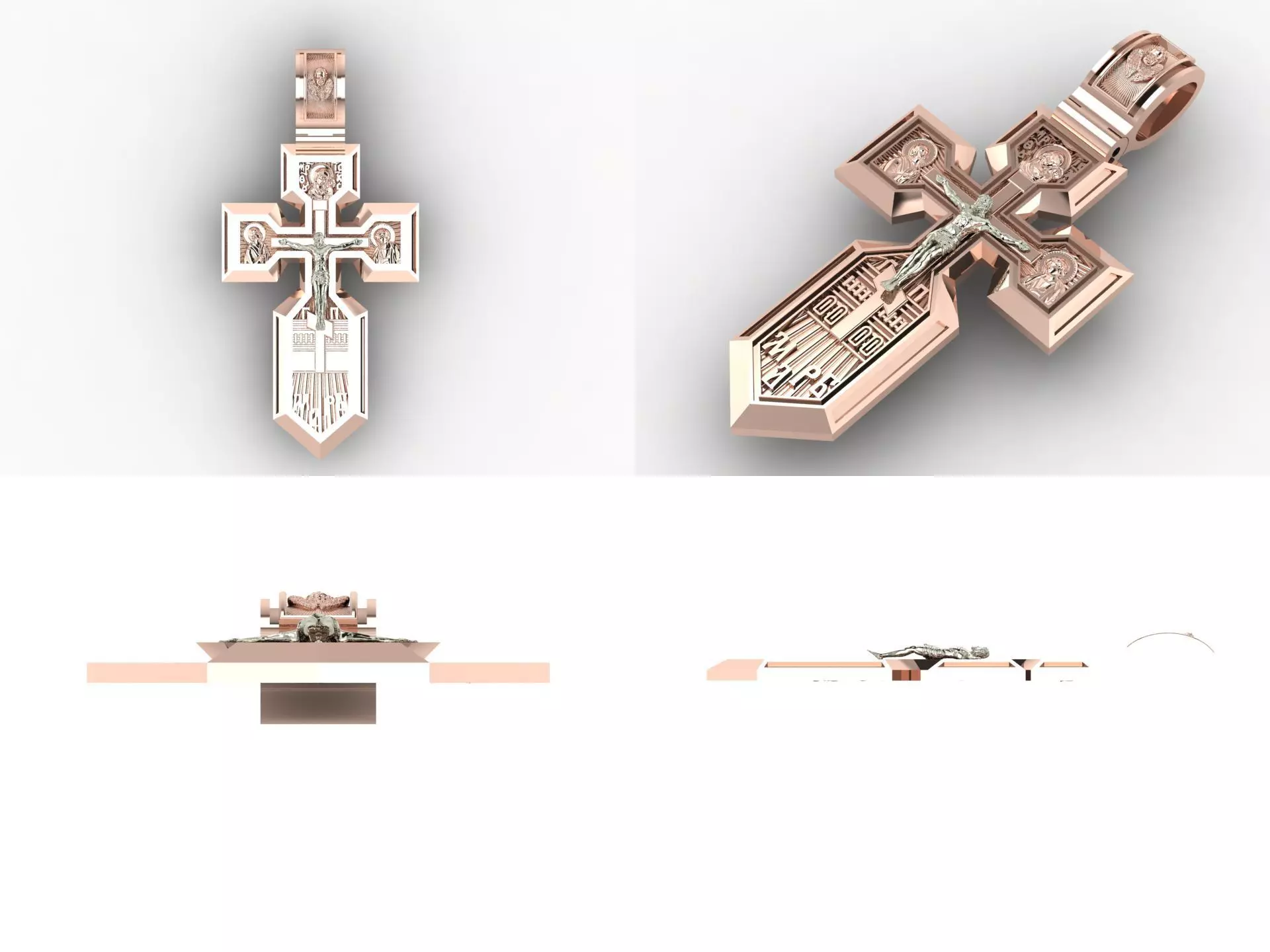 Orthodox christian cross od97 3D print model_4