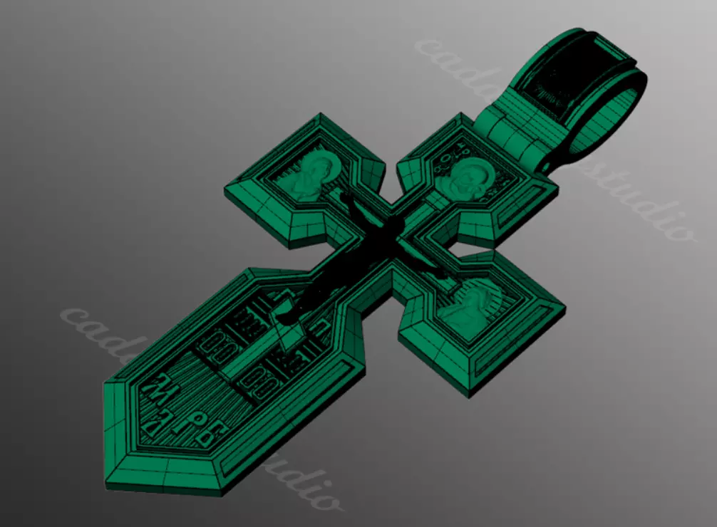Orthodox christian cross od97 3D print model_2