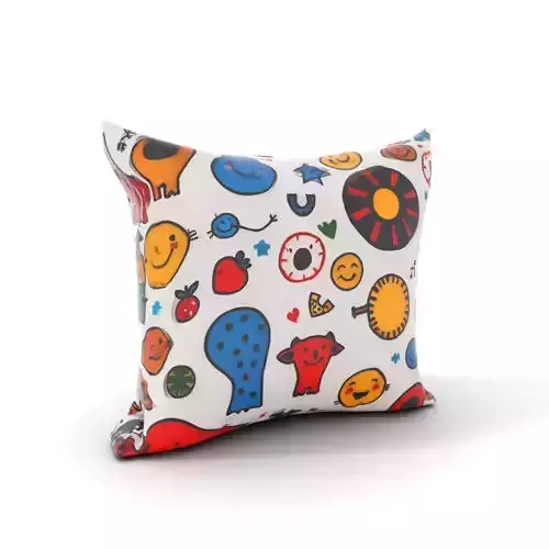 Cartoon Pattern Pillow Model Pack Low-poly 3D model