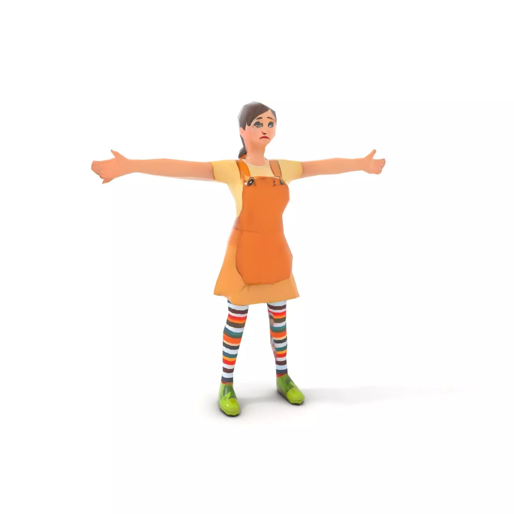 Cartoonish Female Character Model Pack with Colorful Attire Low-poly 3D model_11