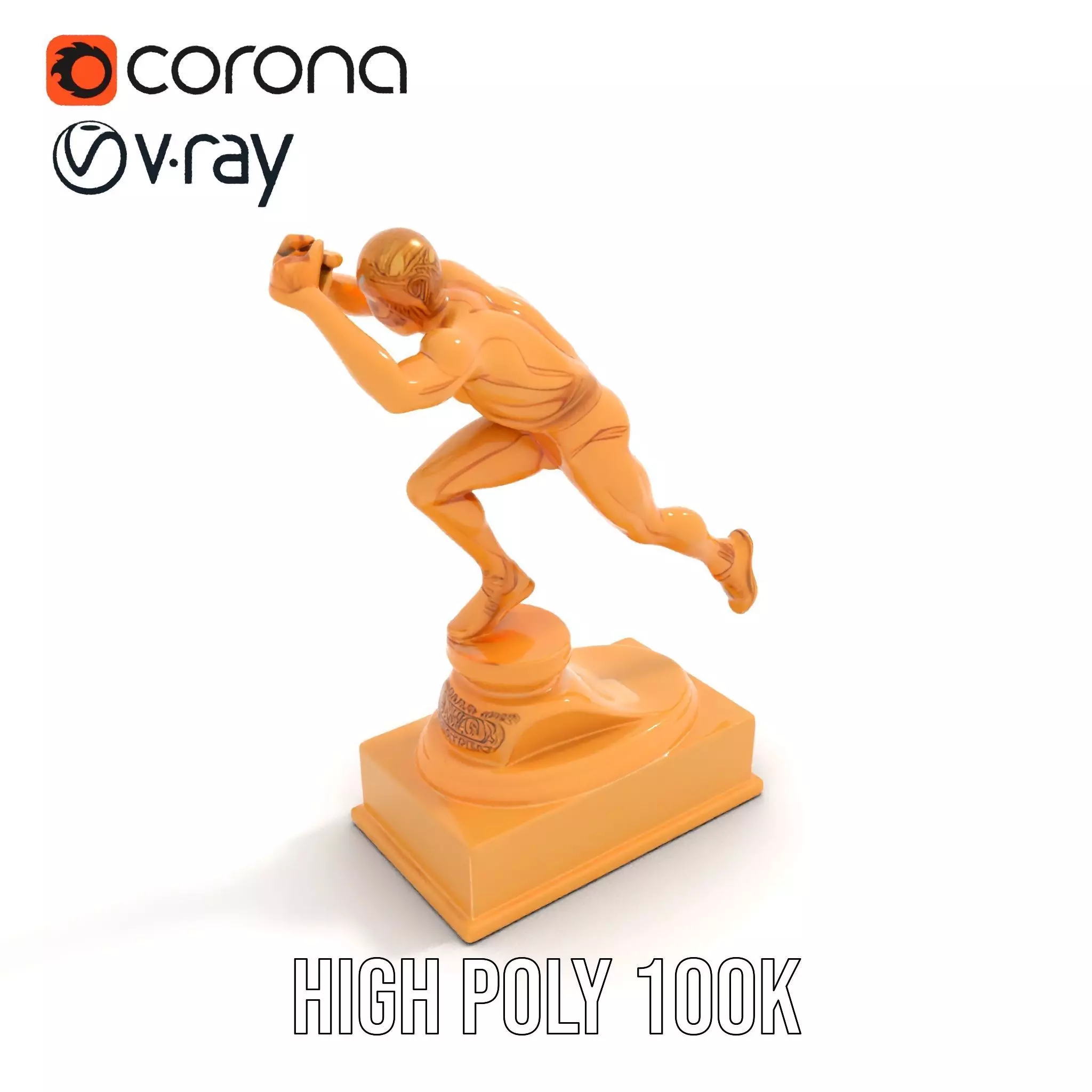 Dynamic Running Athlete Trophy Model Pack Low-poly 3D model_16