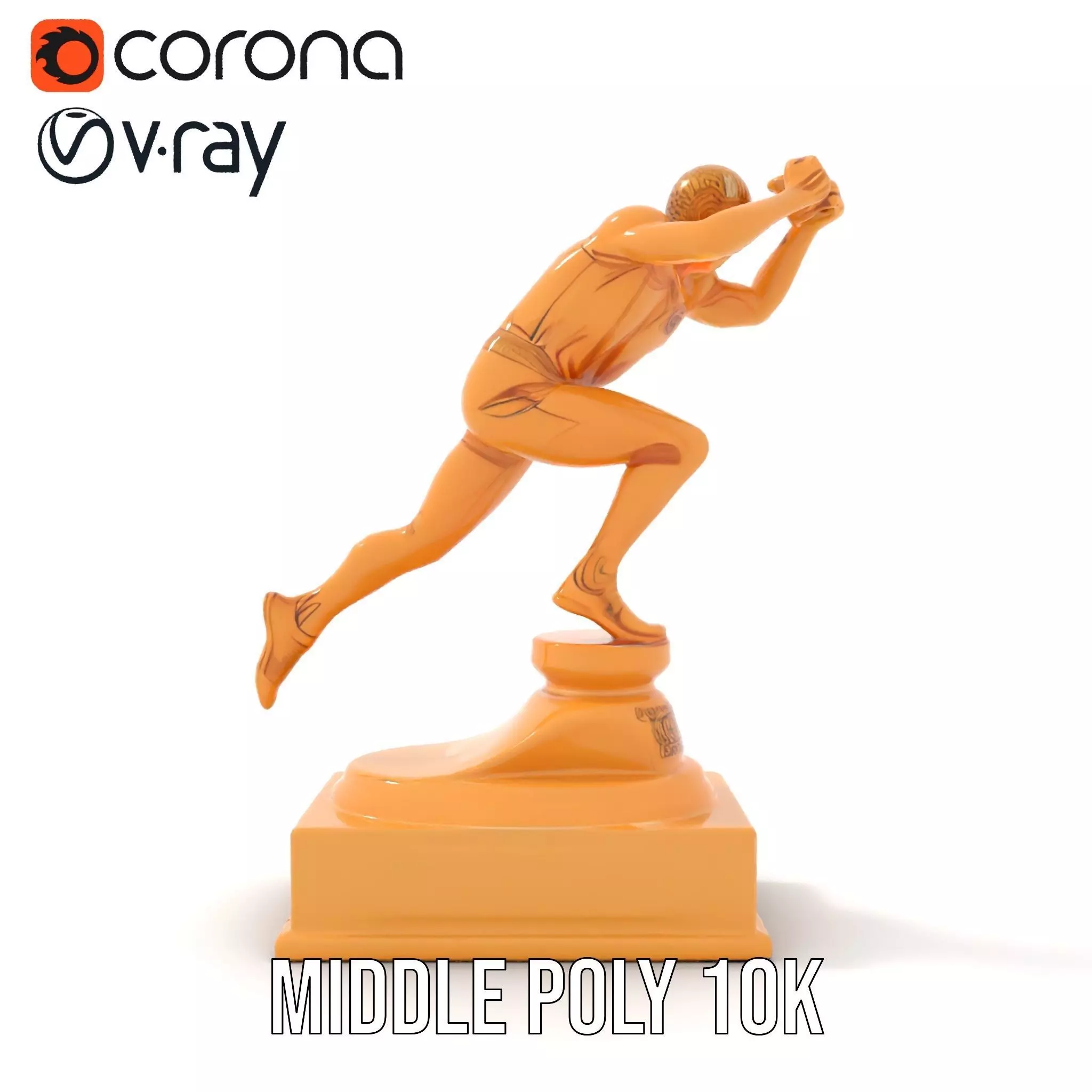 Dynamic Running Athlete Trophy Model Pack Low-poly 3D model_7