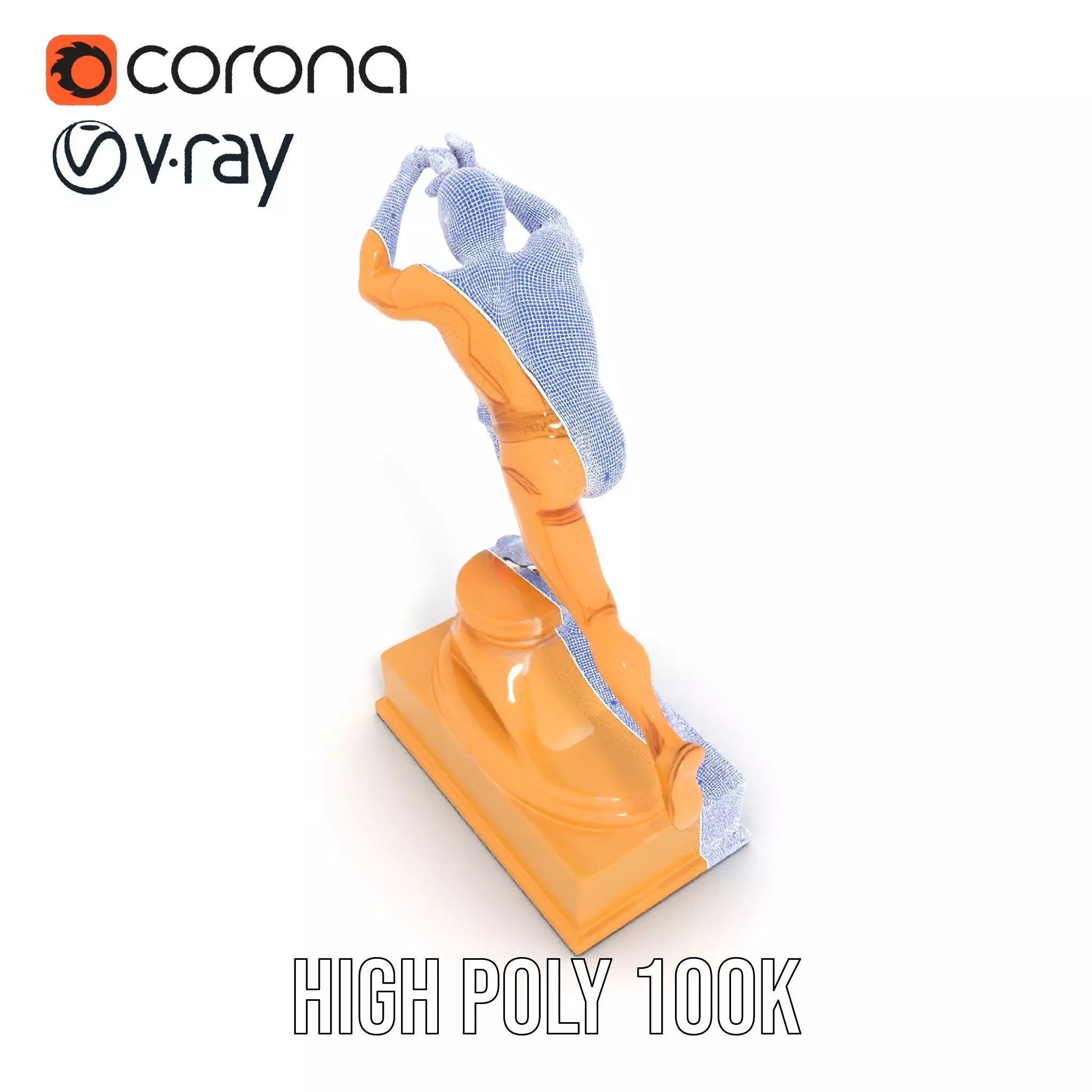 Dynamic Running Athlete Trophy Model Pack Low-poly 3D model_27