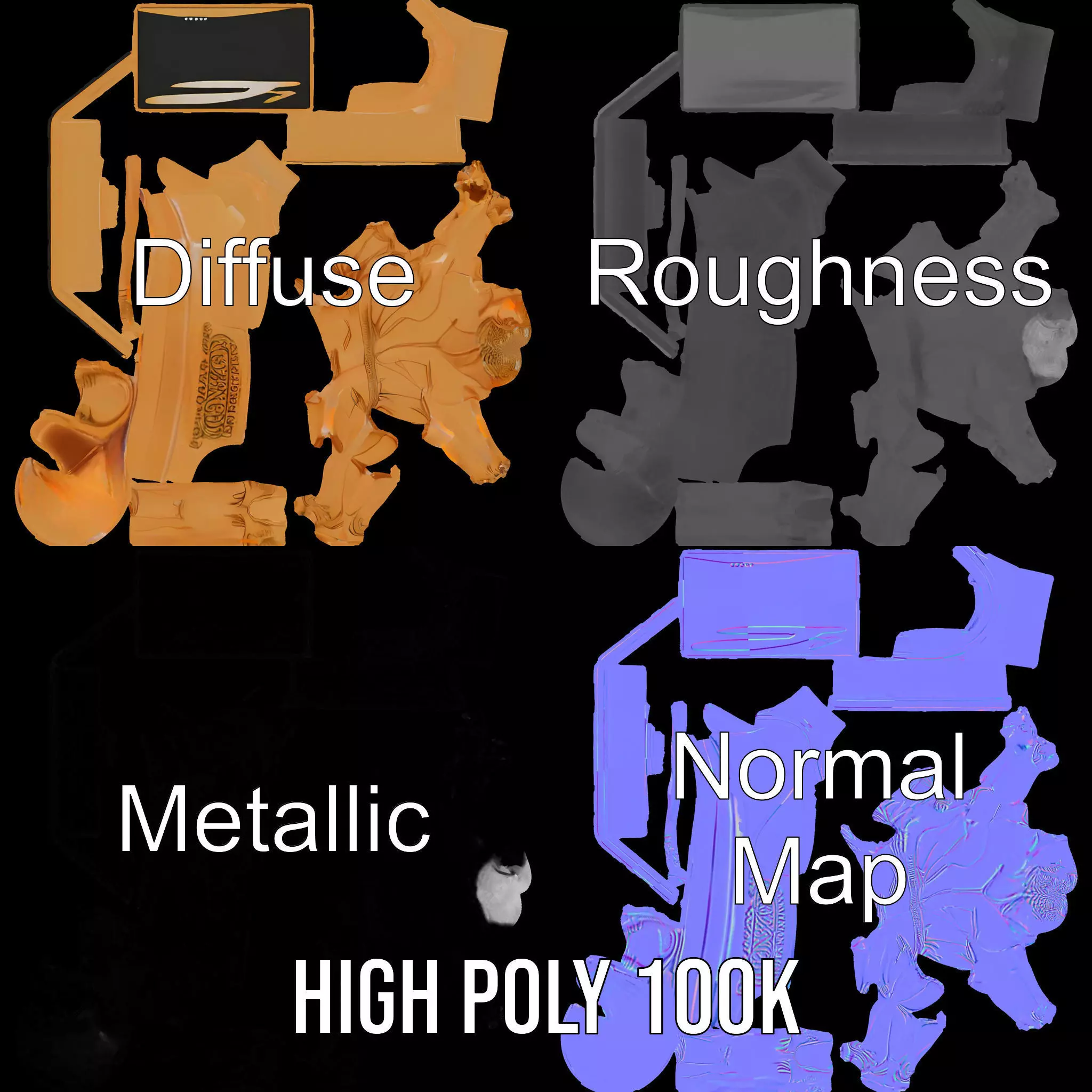 Dynamic Running Athlete Trophy Model Pack Low-poly 3D model_4