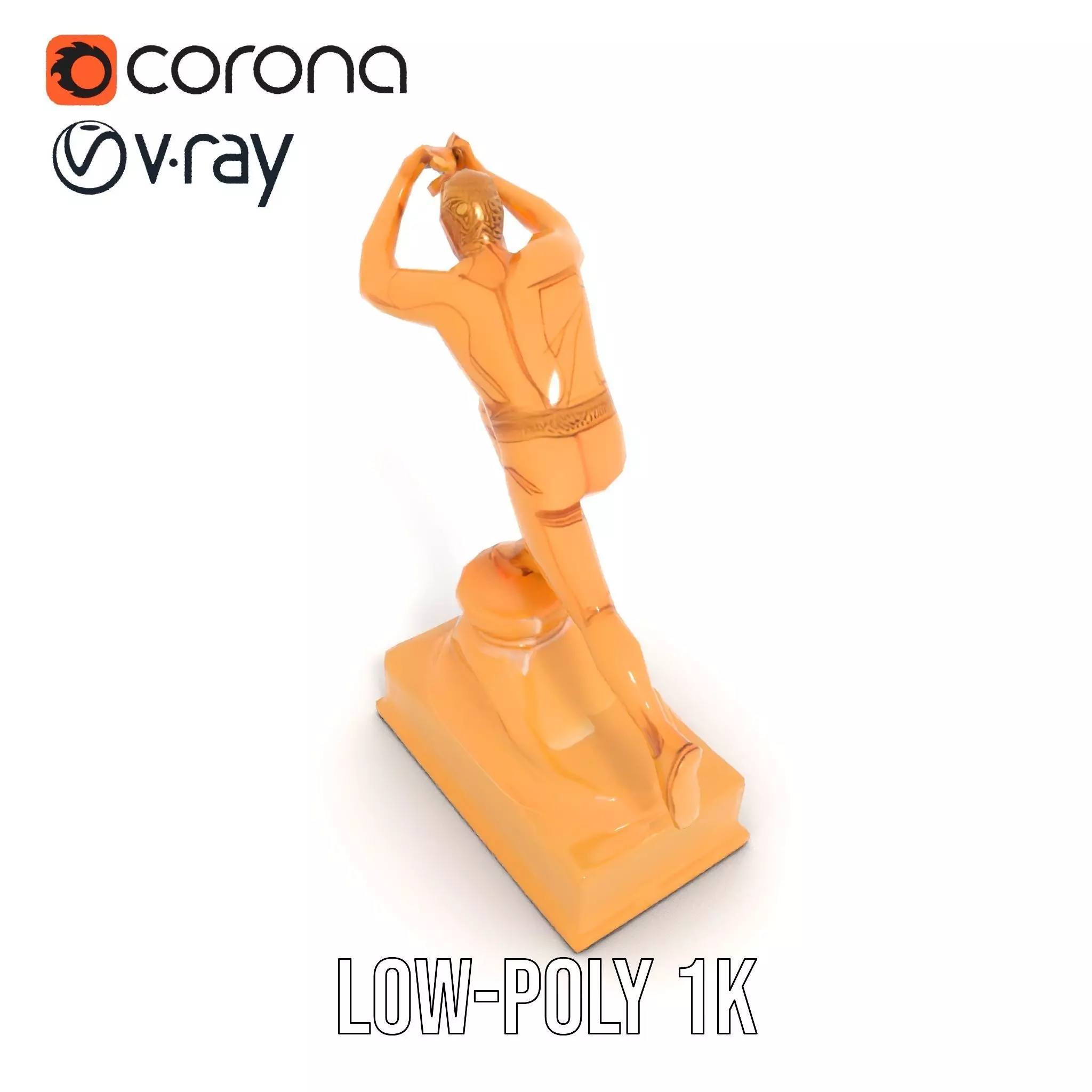 Dynamic Running Athlete Trophy Model Pack Low-poly 3D model_15