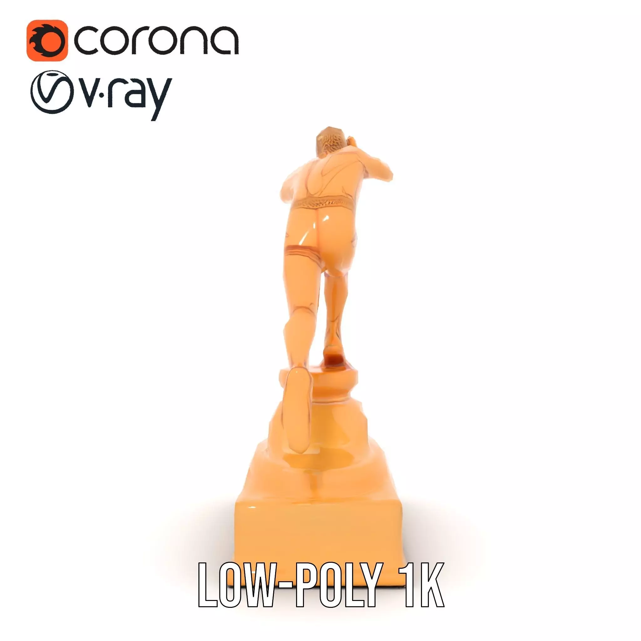 Dynamic Running Athlete Trophy Model Pack Low-poly 3D model_23