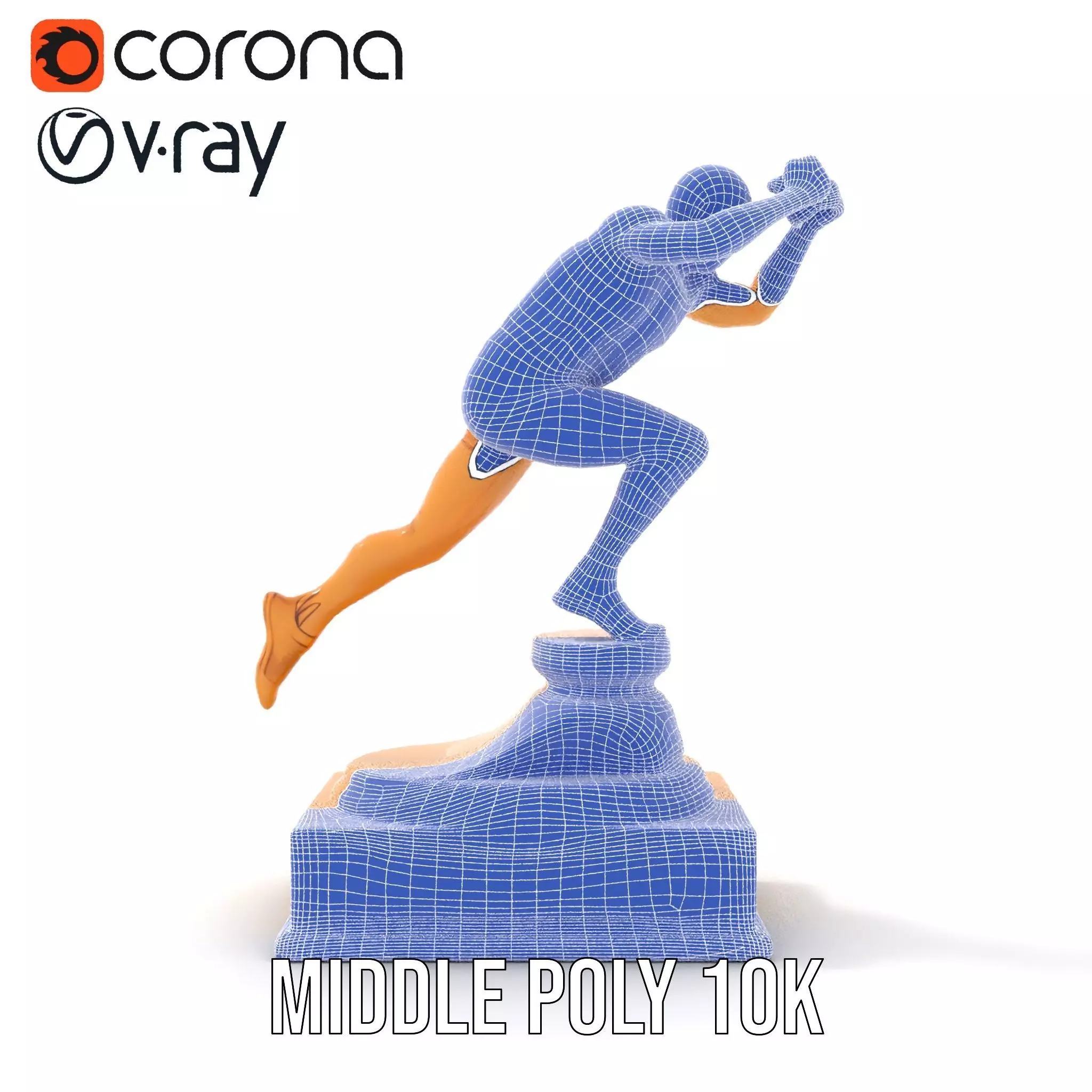 Dynamic Running Athlete Trophy Model Pack Low-poly 3D model_19