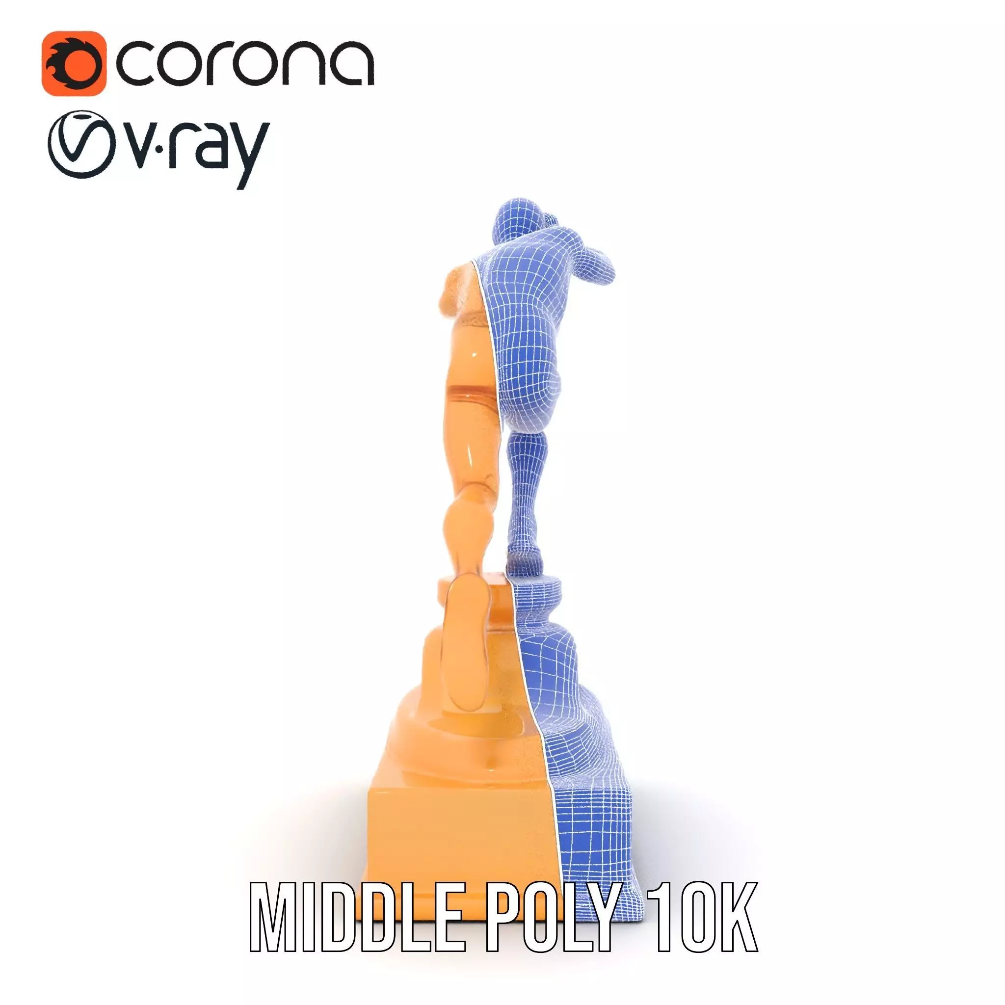 Dynamic Running Athlete Trophy Model Pack Low-poly 3D model_31