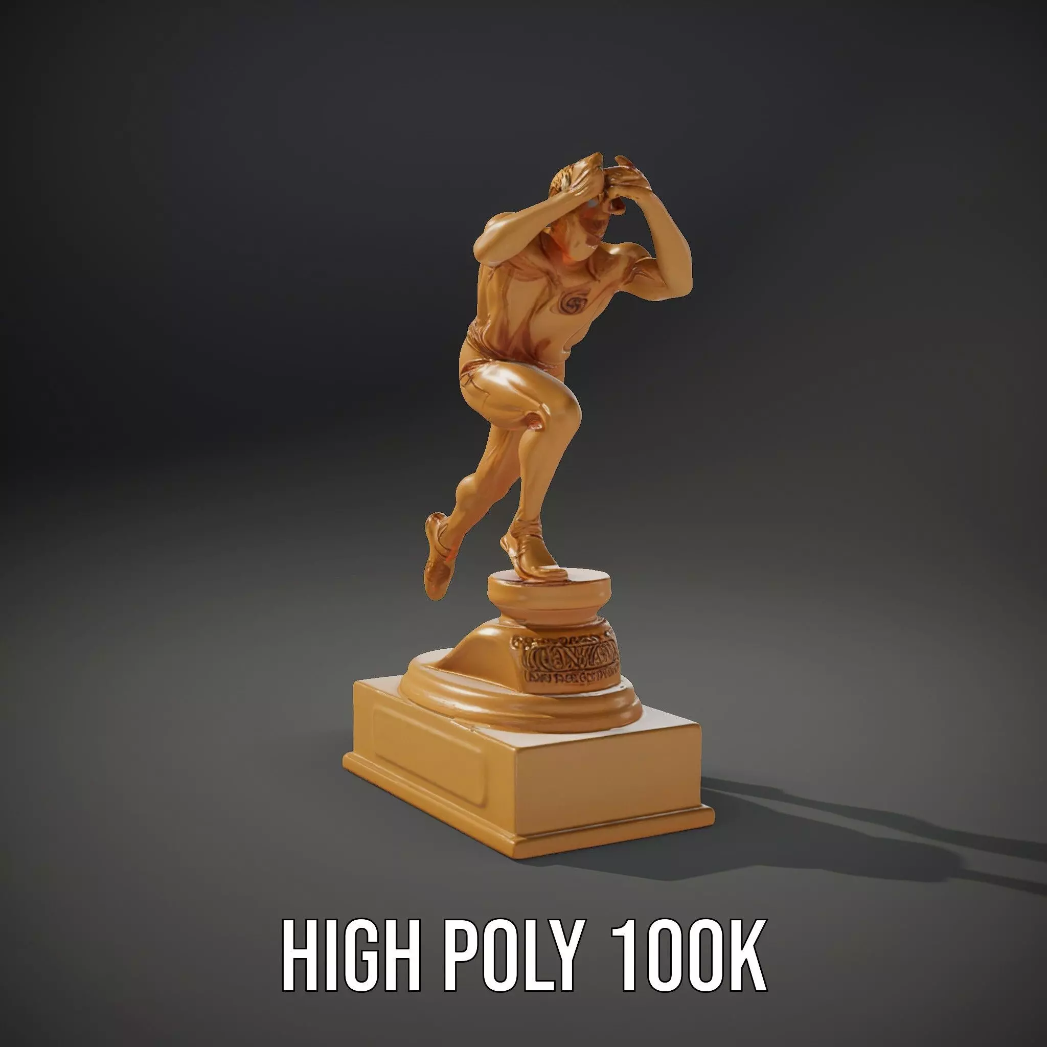 Dynamic Running Athlete Trophy Model Pack Low-poly 3D model_9