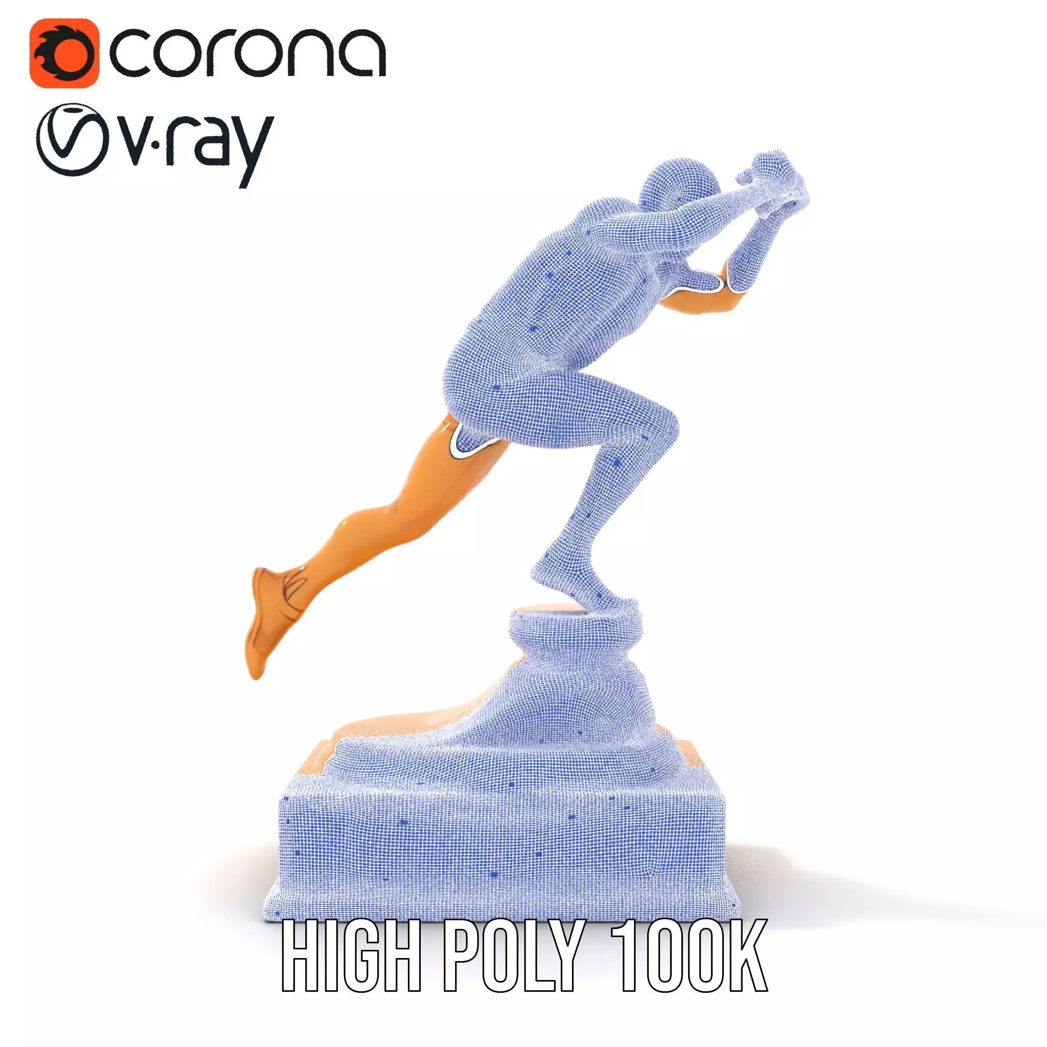 Dynamic Running Athlete Trophy Model Pack Low-poly 3D model_35