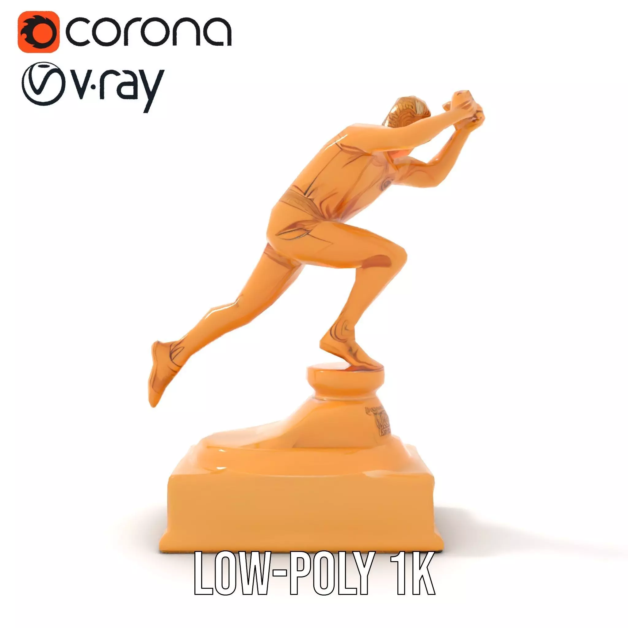 Dynamic Running Athlete Trophy Model Pack Low-poly 3D model_13