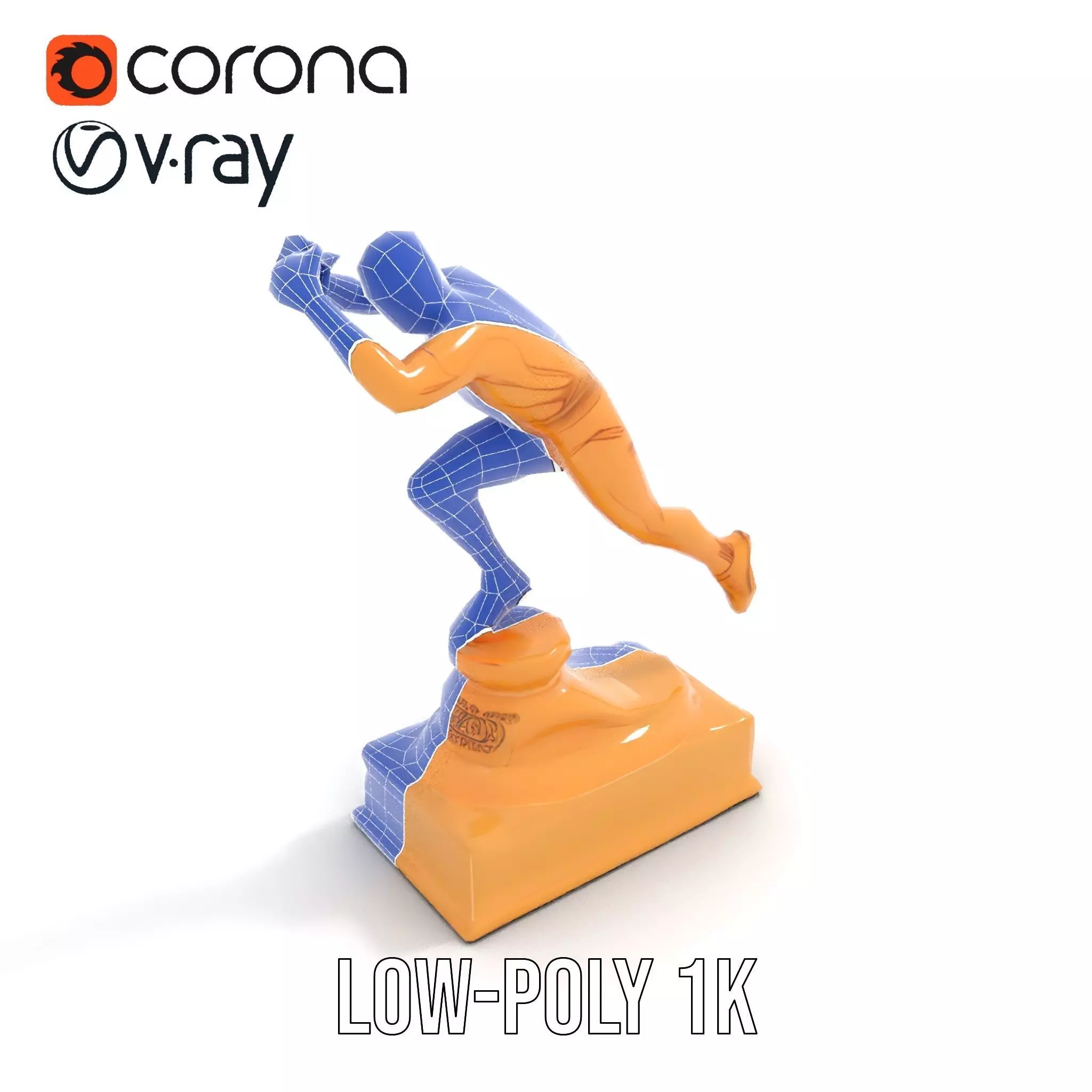 Dynamic Running Athlete Trophy Model Pack Low-poly 3D model_18
