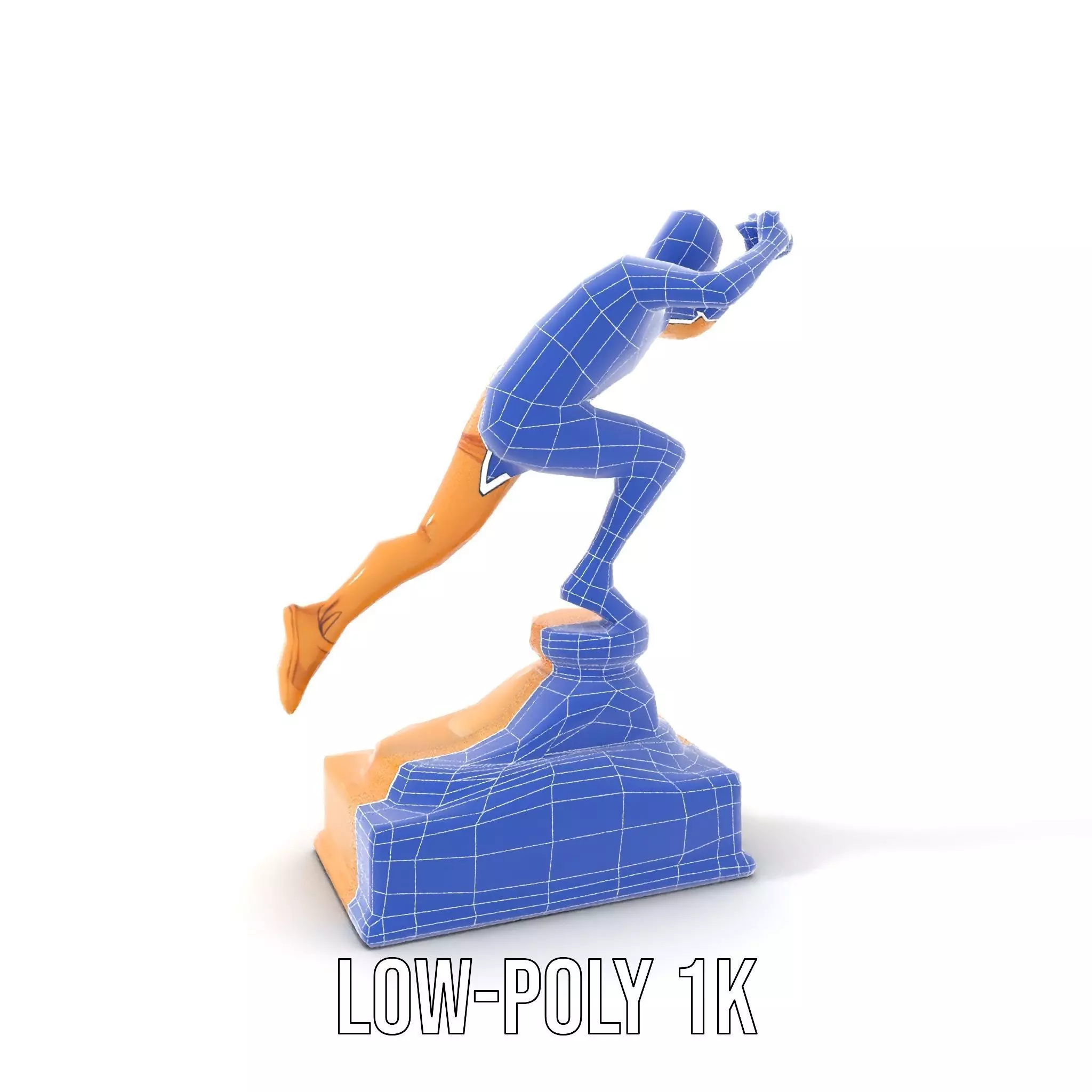 Dynamic Running Athlete Trophy Model Pack Low-poly 3D model_32
