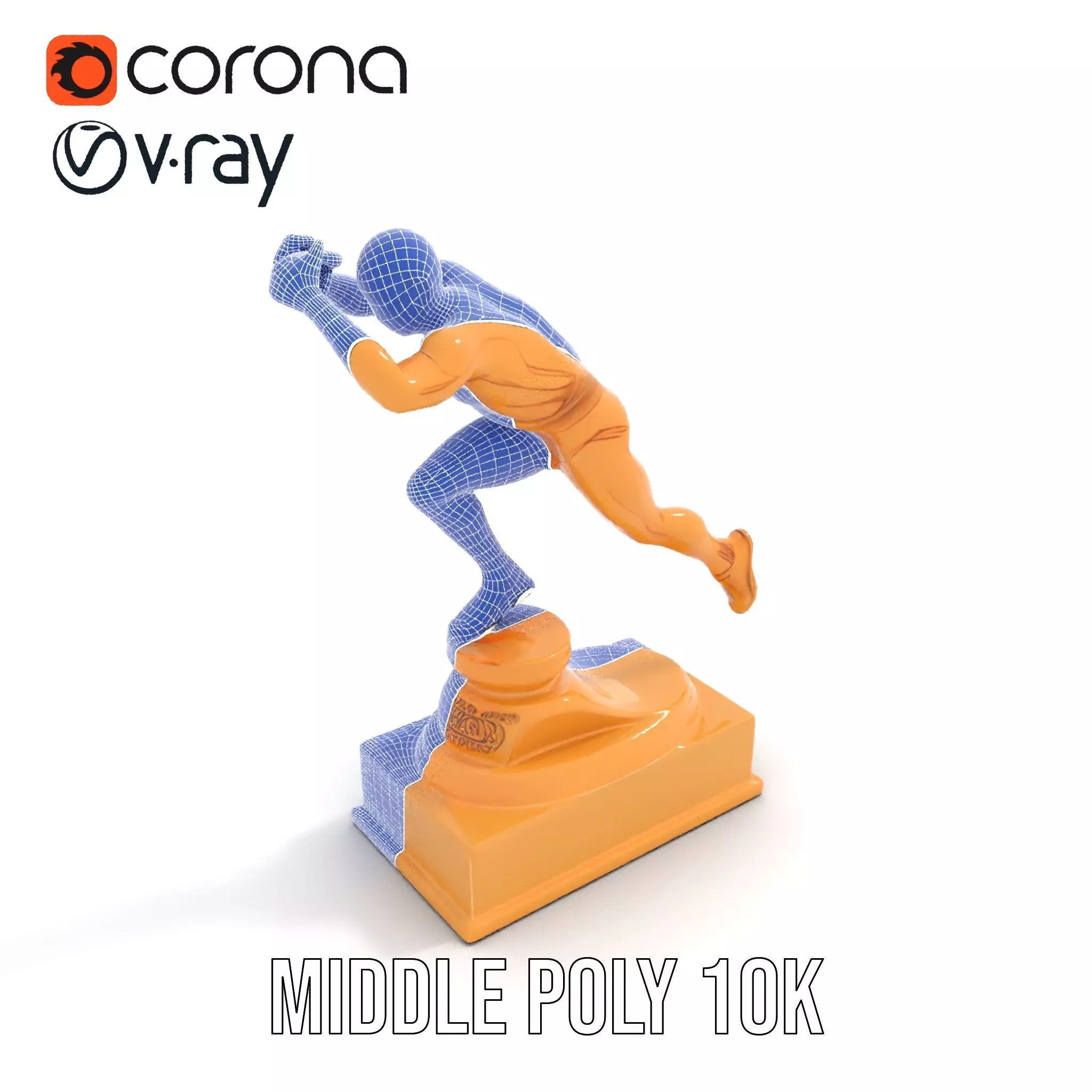 Dynamic Running Athlete Trophy Model Pack Low-poly 3D model_28