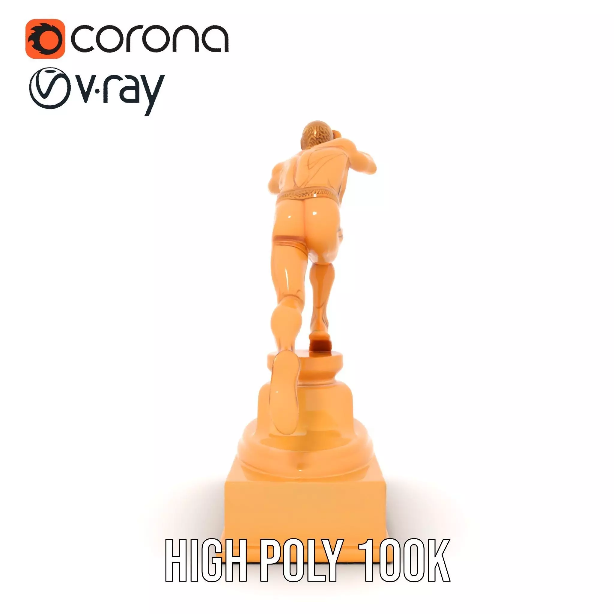 Dynamic Running Athlete Trophy Model Pack Low-poly 3D model_33