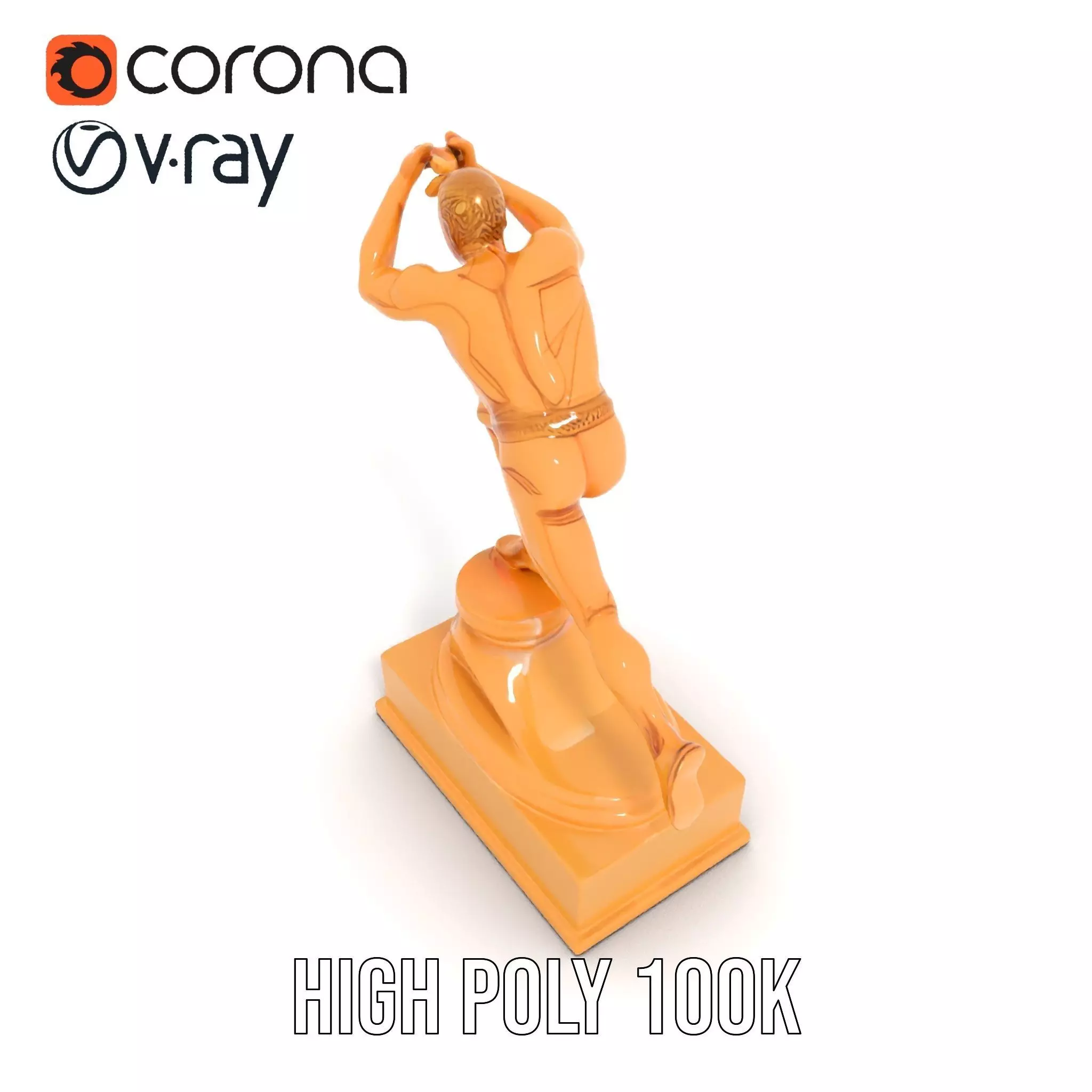 Dynamic Running Athlete Trophy Model Pack Low-poly 3D model_21