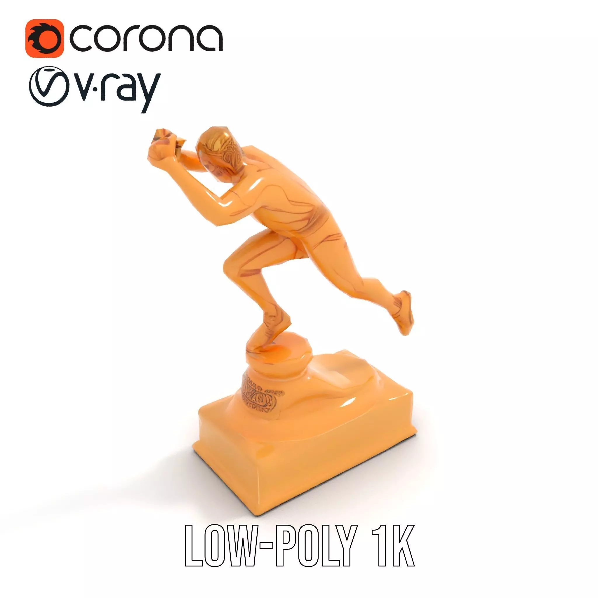 Dynamic Running Athlete Trophy Model Pack Low-poly 3D model_10
