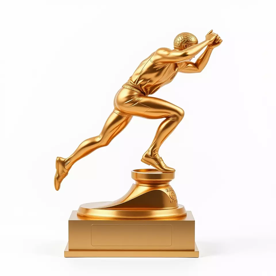 Dynamic Running Athlete Trophy Model Pack Low-poly 3D model_3