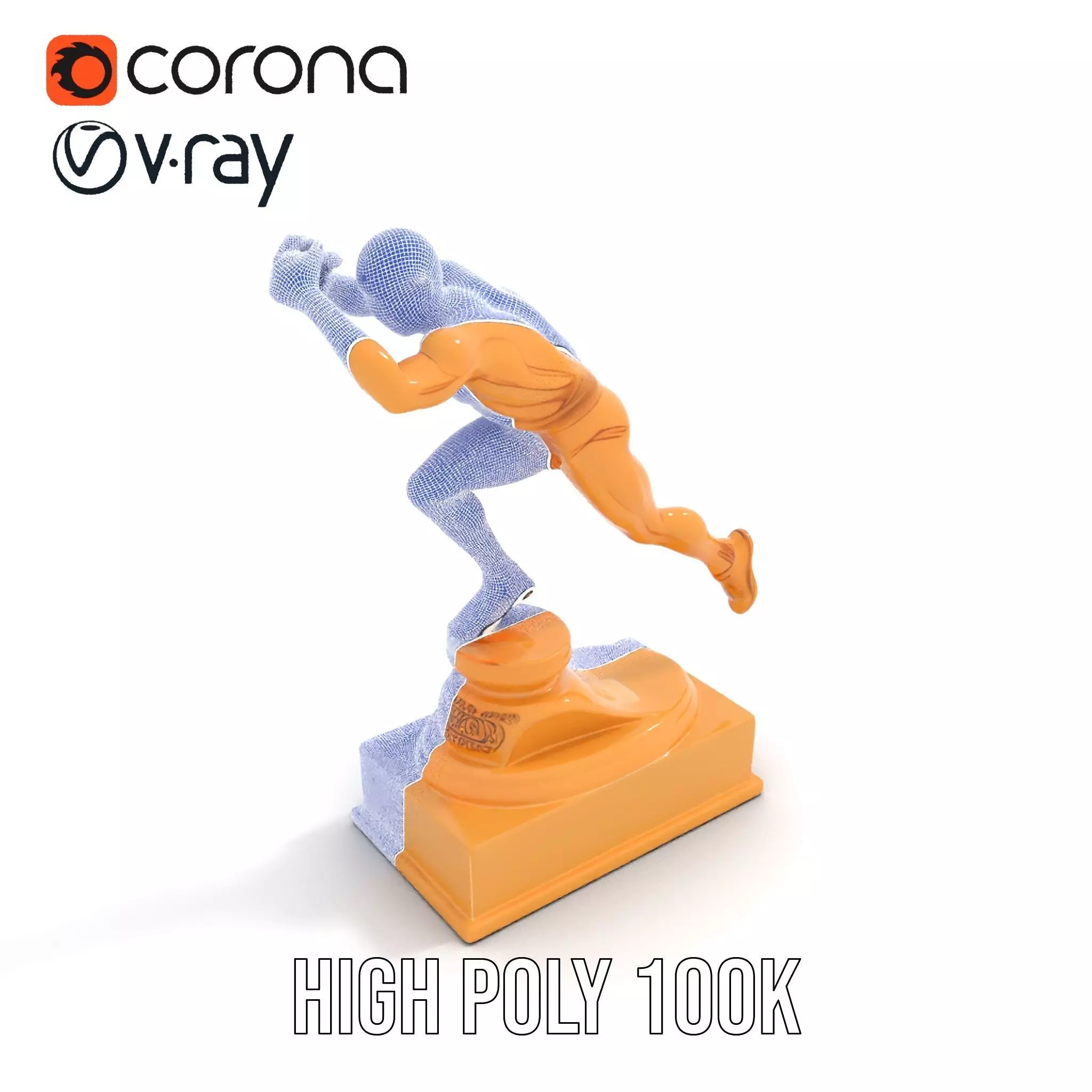 Dynamic Running Athlete Trophy Model Pack Low-poly 3D model_30