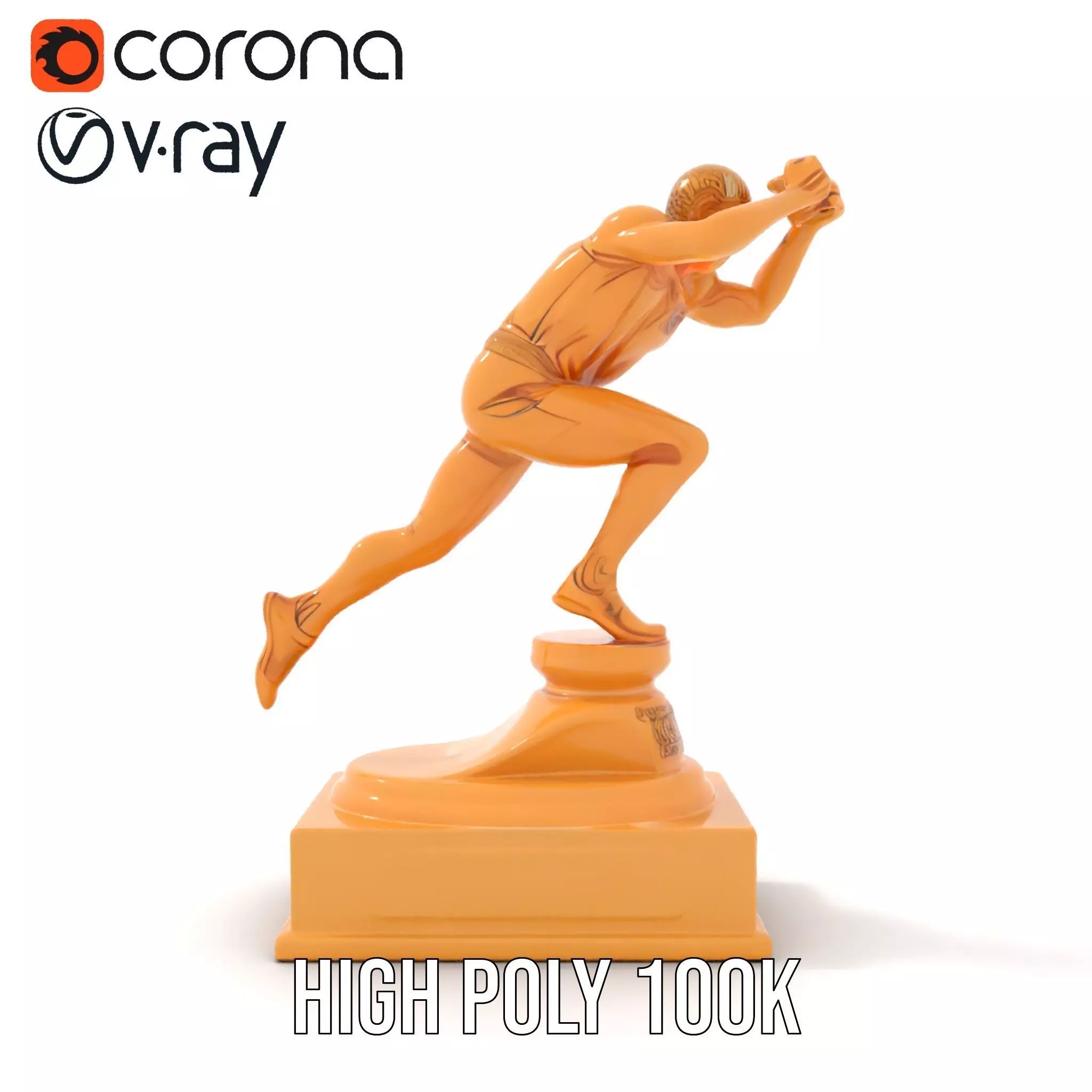 Dynamic Running Athlete Trophy Model Pack Low-poly 3D model_24