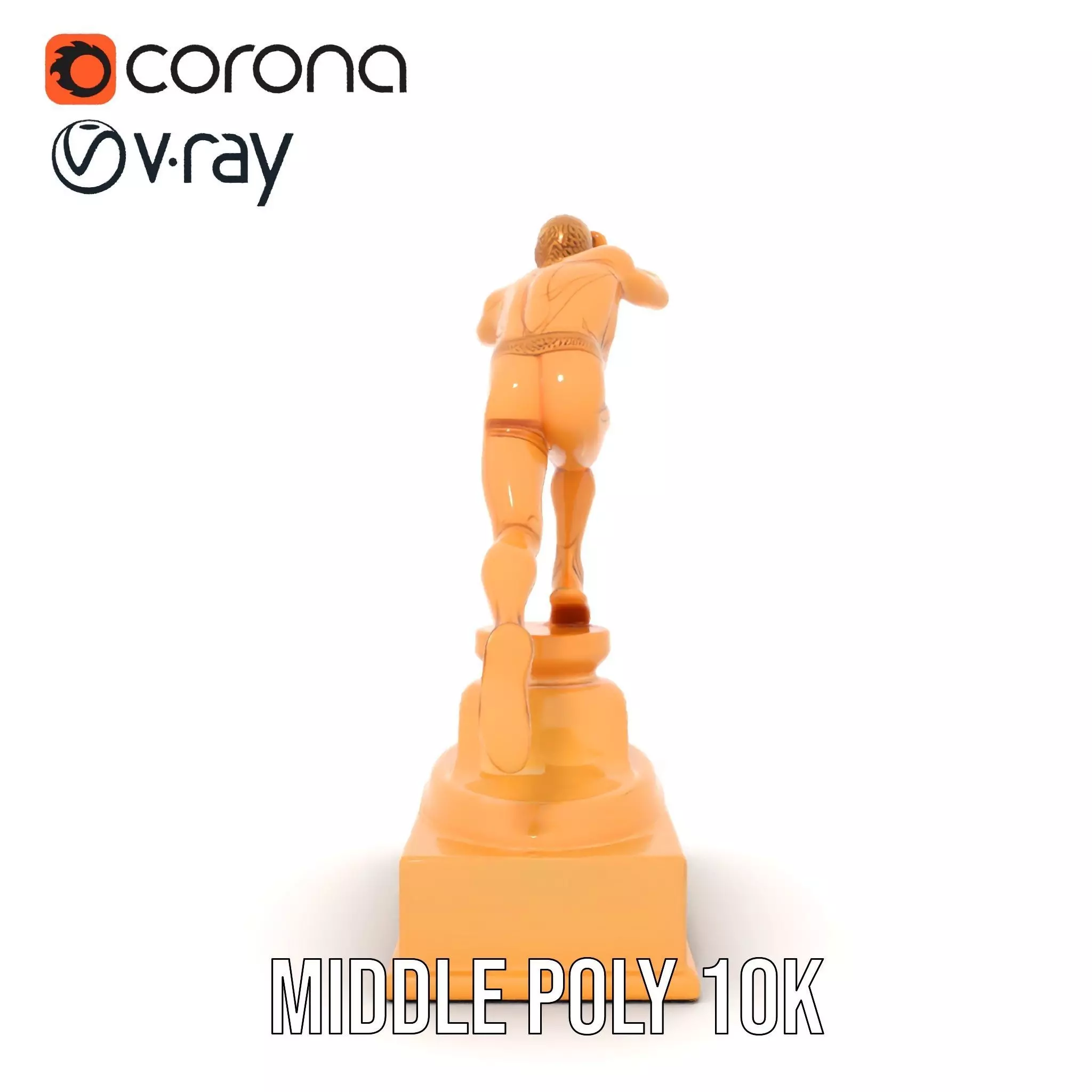 Dynamic Running Athlete Trophy Model Pack Low-poly 3D model_14